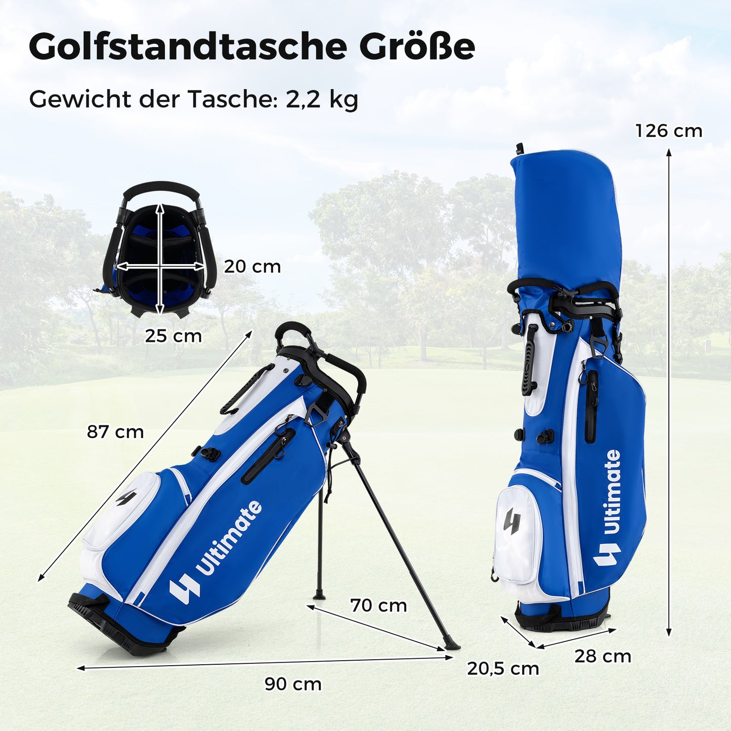 LIVSK 15-Delige Complete Golf Clubset voor Heren - Inclusief Standbag en Regenhoes - Hoogwaardige Woods en IJzers - Blauw