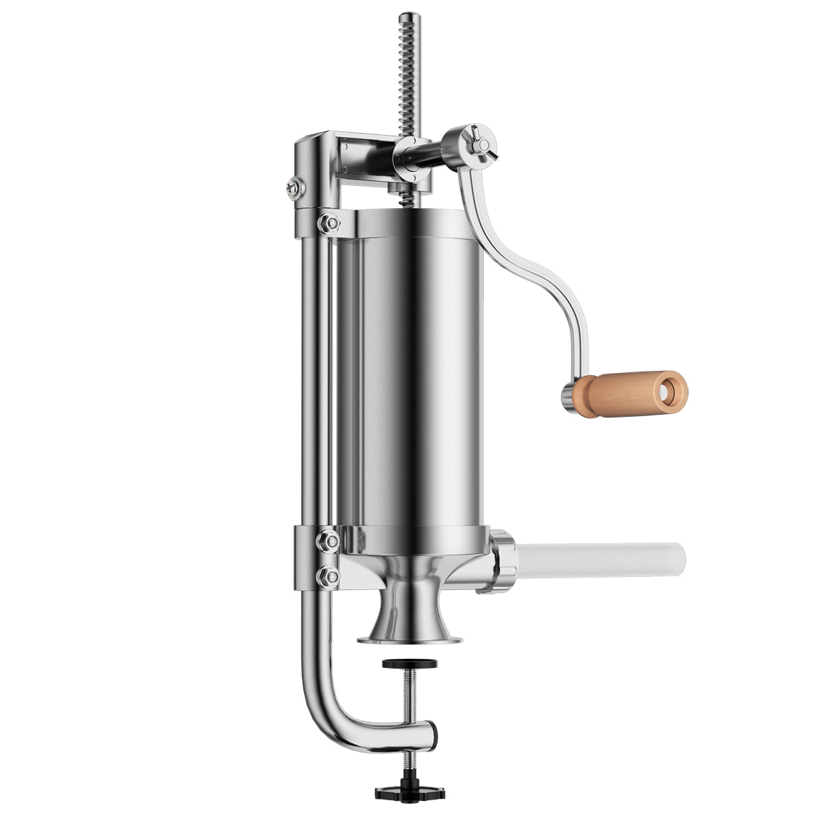 LIVSK Roestvrijstalen Verticale Worstvuller - 4 Maten Worstbuizen - Duurzaam en Eenvoudig te Reinigen - Voor Thuisgebruik - Zilver