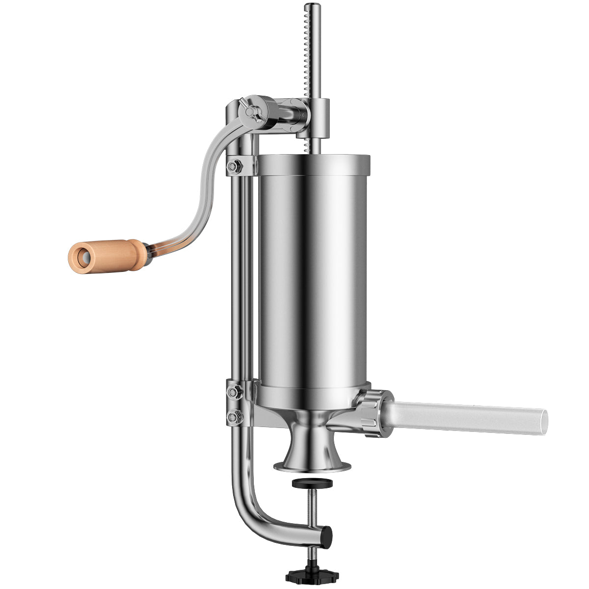 LIVSK Roestvrijstalen Verticale Worstvuller - 4 Maten Worstbuizen - Duurzaam en Eenvoudig te Reinigen - Voor Thuisgebruik - Zilver