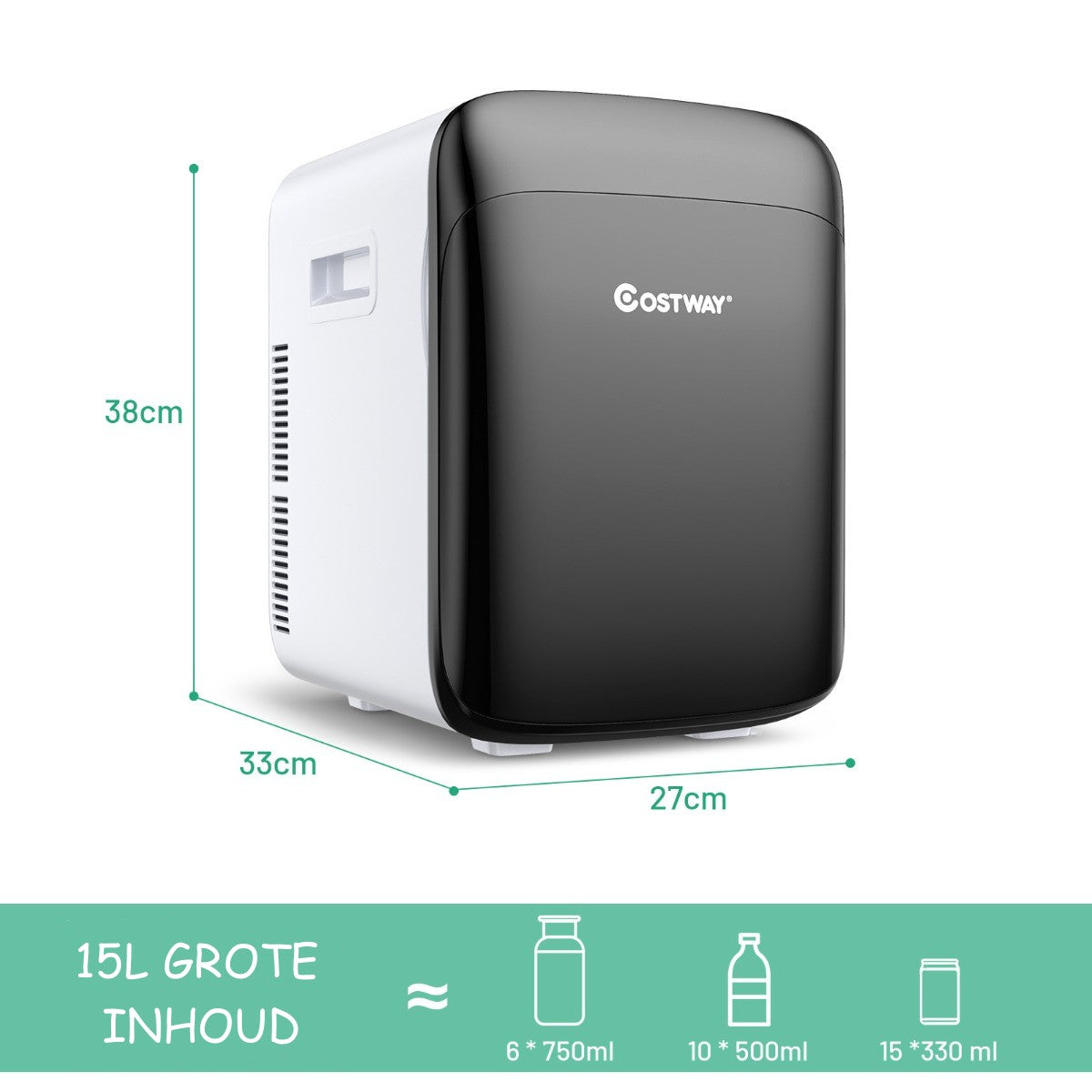 LIVSK Thermo-elektrische Koeler en Warmer - 15L Capaciteit - Lichtgewicht en Stil - AC/DC Adapter - Voor Voedsel en Cosmetica -