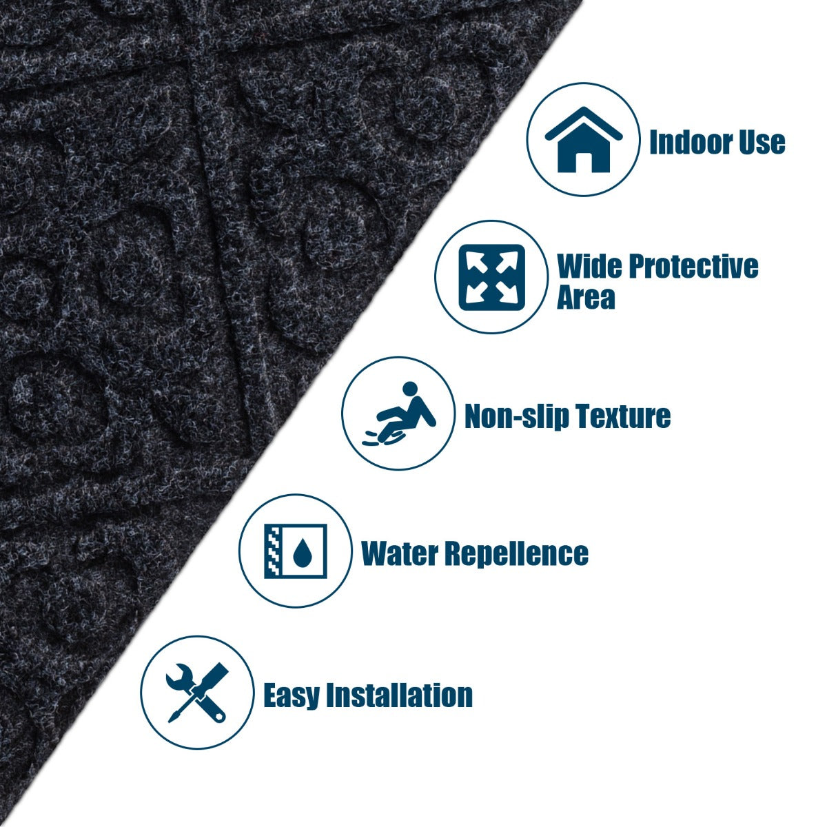 LIVSK Waterdichte Trapmatten Set - Antislip & Geluiddempend - Hoogwaardige Polyester - Op Maat Te Snijden - Grijs