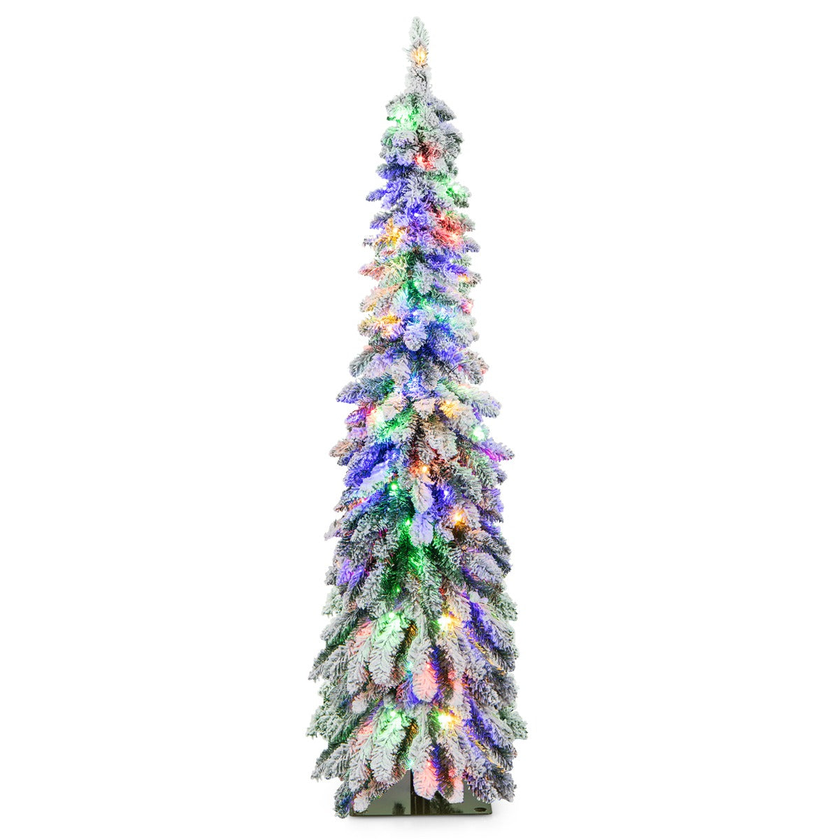 LIVSK Kunstkerstboom 150 cm - 334 Sneeuwtakken - 150 LED-lampjes - 11 Lichtmodi - Timer - Groen/Wit