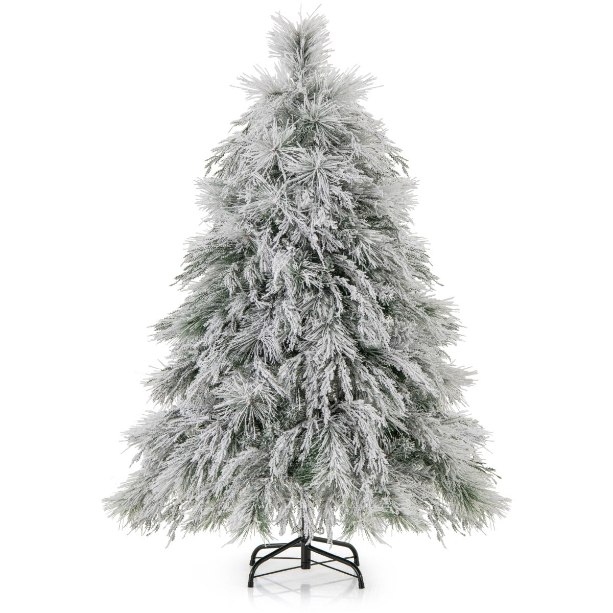 LIVSK Kunstkerstboom 146 cm - 150 Warmwitte LED-lampjes - 279 Takken - Geurloos en Vuurbestendig - Eenvoudige Montage - Wit +