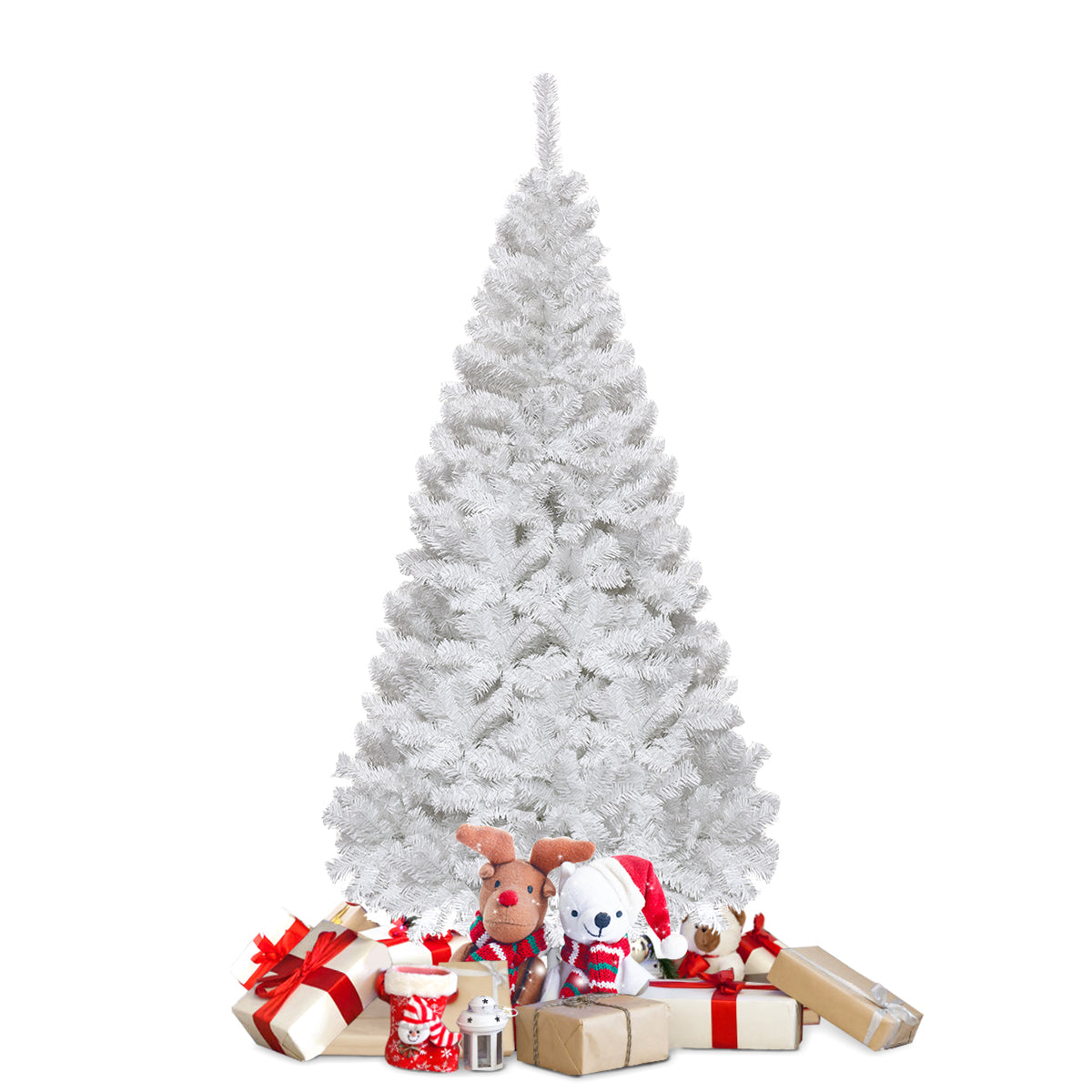 LIVSK Kunstkerstboom - Milieuvriendelijk PVC - Eenvoudige montage met plug-in systeem - Geschikt voor binnen en buiten - Wit