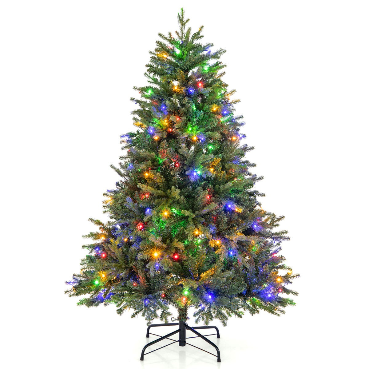 LIVSK Kunstkerstboom - 844 Takken - 250 LED-Lampjes - 11 Verlichtingsstanden - Scharnierend - 150 cm - Groen