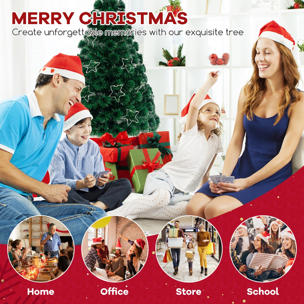 LIVSK Voorverlichte Kunstkerstboom - Verstelbare Sterlampjes - Brandvertragend PVC - Stabiele Metalen Basis - 150/180 cm - Groen