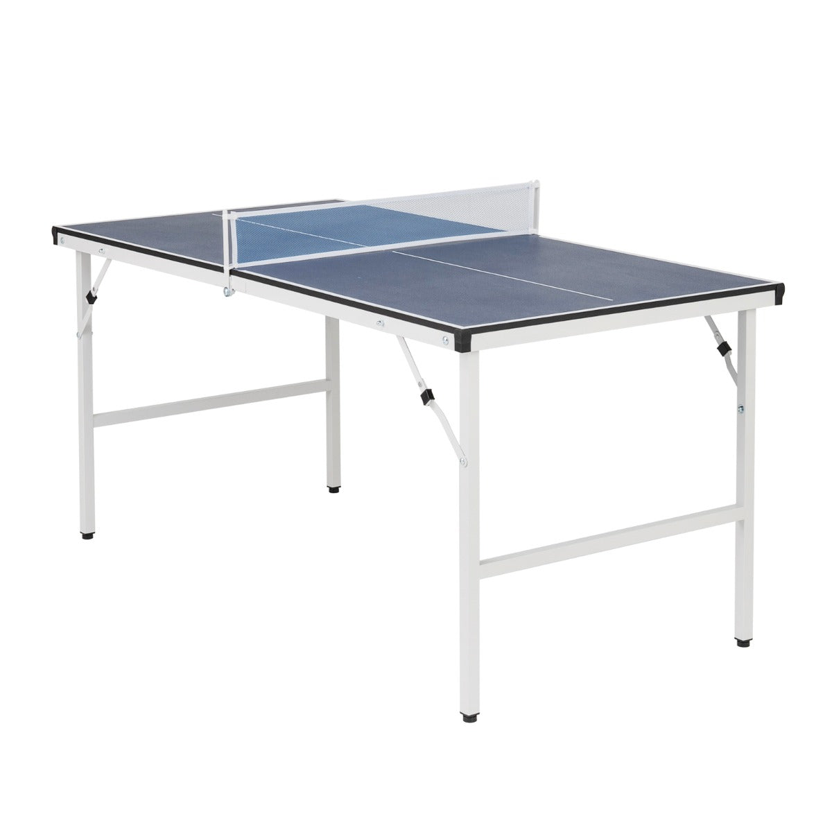 Livsk costway 1525 x 76 cm opvouwbare tafeltennistafel draagbare tafeltennistafel met net 2 batjes en ballen voorgemonteerd