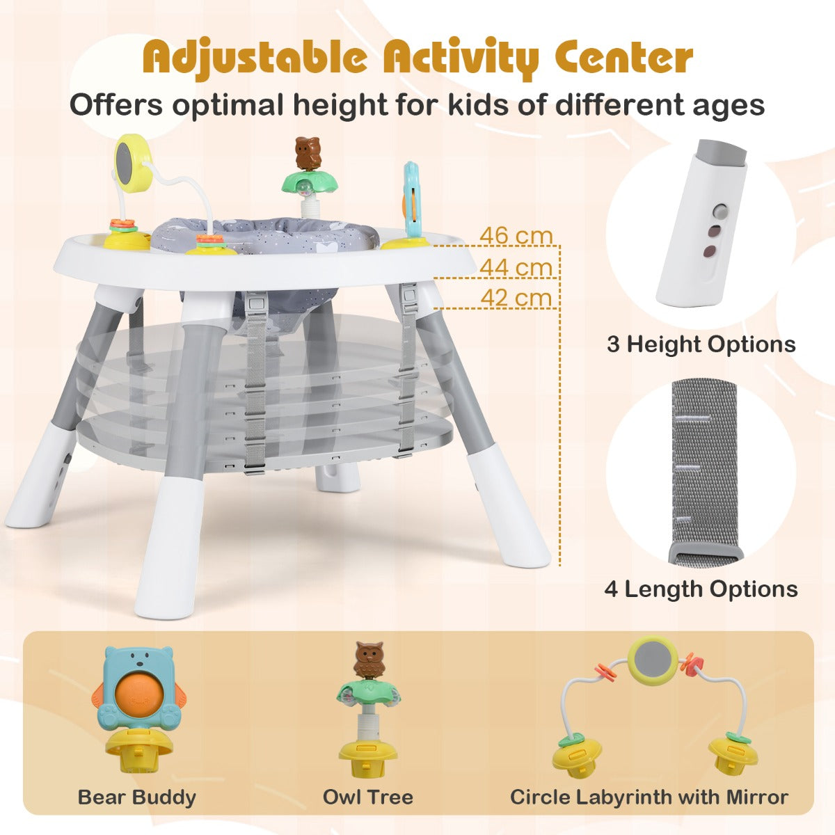 LIVSK 16 - in - 1 Multifunctionele Baby - Hoge Kinderstoel - Verstelbaar - Afneembaar Dienblad - 5 - Punts Gordel