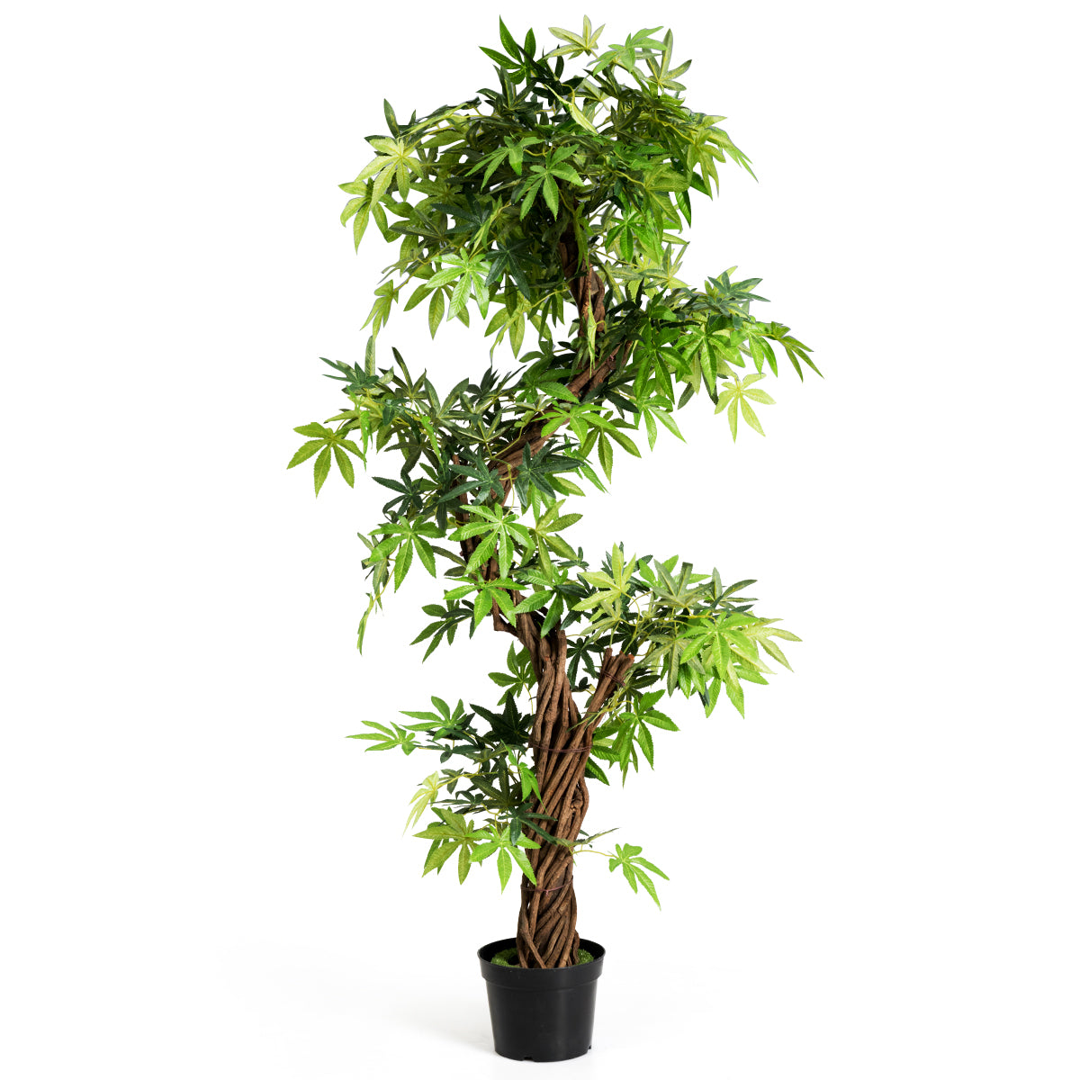 LIVSK Gesimuleerde Spiraalvormige Bonsai - 160 cm Hoog - Realistische Bladeren - Onderhoudsvriendelijk - Groen
