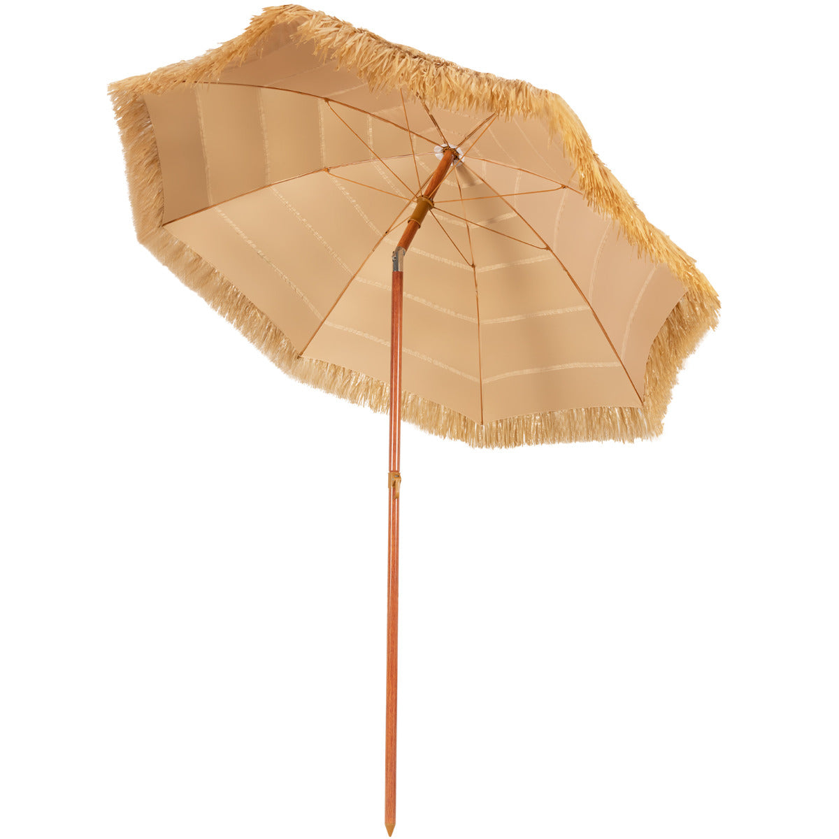 LIVSK Draagbare Strandparasol - Grote Schaduwruimte - Stabiel Ijzeren Frame - Verstelbare Hoek - Eenvoudige Montage - 175 cm -
