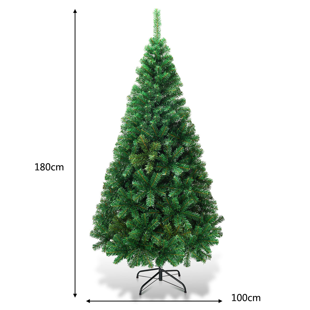 LIVSK Kunstkerstboom 180 cm - Duurzaam PVC - Flexibele Takken - Opvouwbaar - Metalen Standaard - Groen