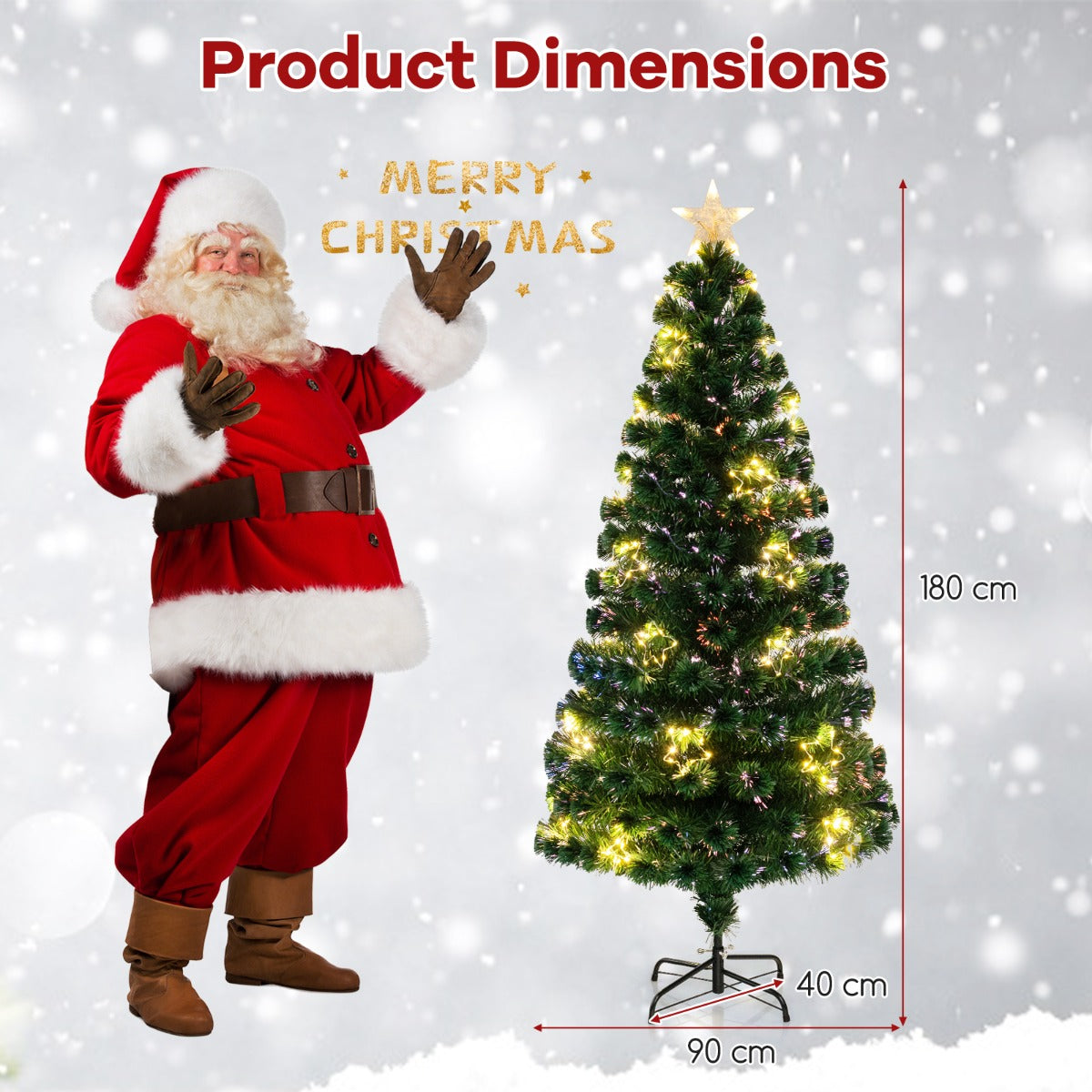LIVSK Voorverlichte Kunstkerstboom - Verstelbare Sterlampjes - Brandvertragend PVC - Metalen Standaard - 150 x 75 cm - Groen