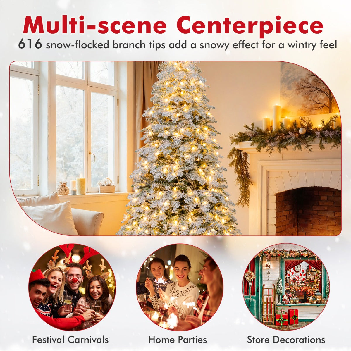 LIVSK Voorgemonteerde Kunstkerstboom - 616 Takken - 130 Lichtballen - 260 LED's met 8 Modi - 180 cm - Groen en wit
