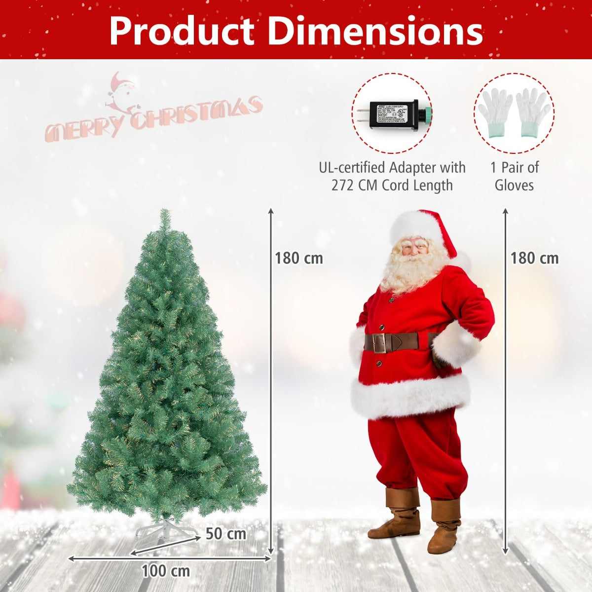 LIVSK Kunstkerstboom 180 cm - 688 Takpunten - 250 Warmwitte LED-lampen - 8 Lichtmodi - Eenvoudige Montage - Groen