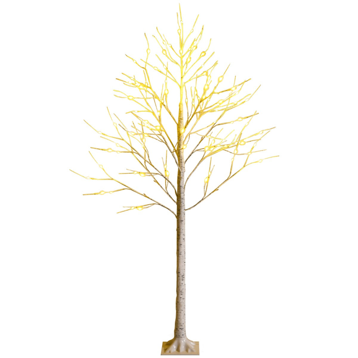 LIVSK Kunstmatige Berkenboom - 96 Warmwitte LED's - Flexibele Takken - Duurzaam PVC - 180 cm - Wit