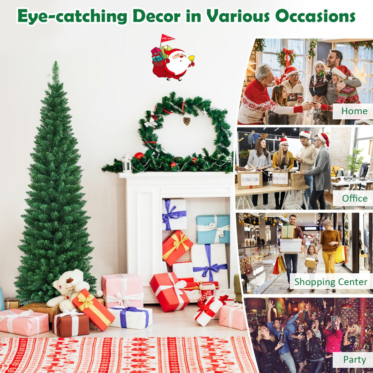 LIVSK Kunstmatige Kerstboom - PVC Materiaal - Herbruikbaar - Metalen Standaard - Eenvoudige Montage - 180 cm - Groen