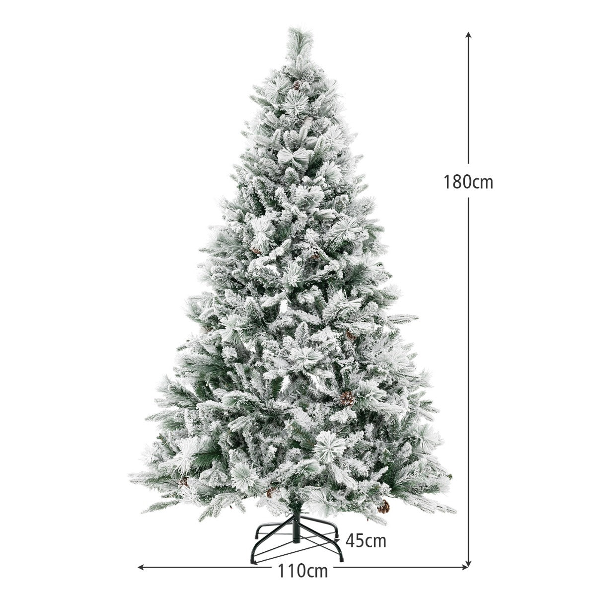 LIVSK Kunstkerstboom - 850 Takpunten - 240 LED-lampjes - 4 Kleuren en 8 Modi - Eenvoudige Montage - 180 cm - Groen en Wit