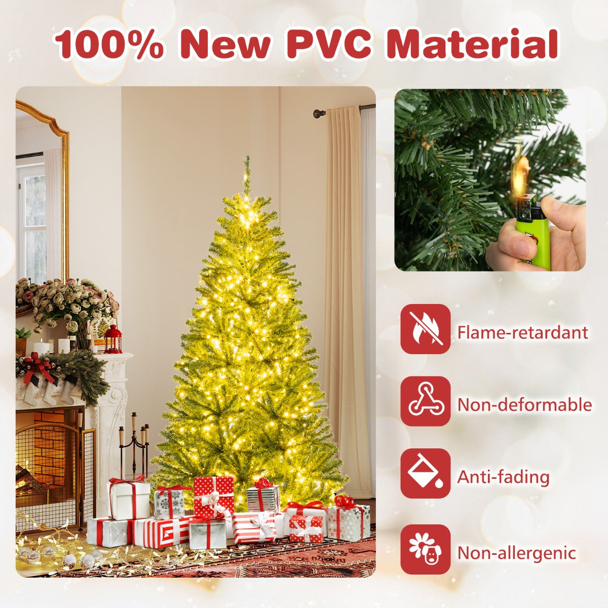 LIVSK Verlichte Kunstkerstboom - 680 Takpunten - 700 LED - lampen met Afstandsbediening - Eenvoudige Montage - Duurzaam PVC