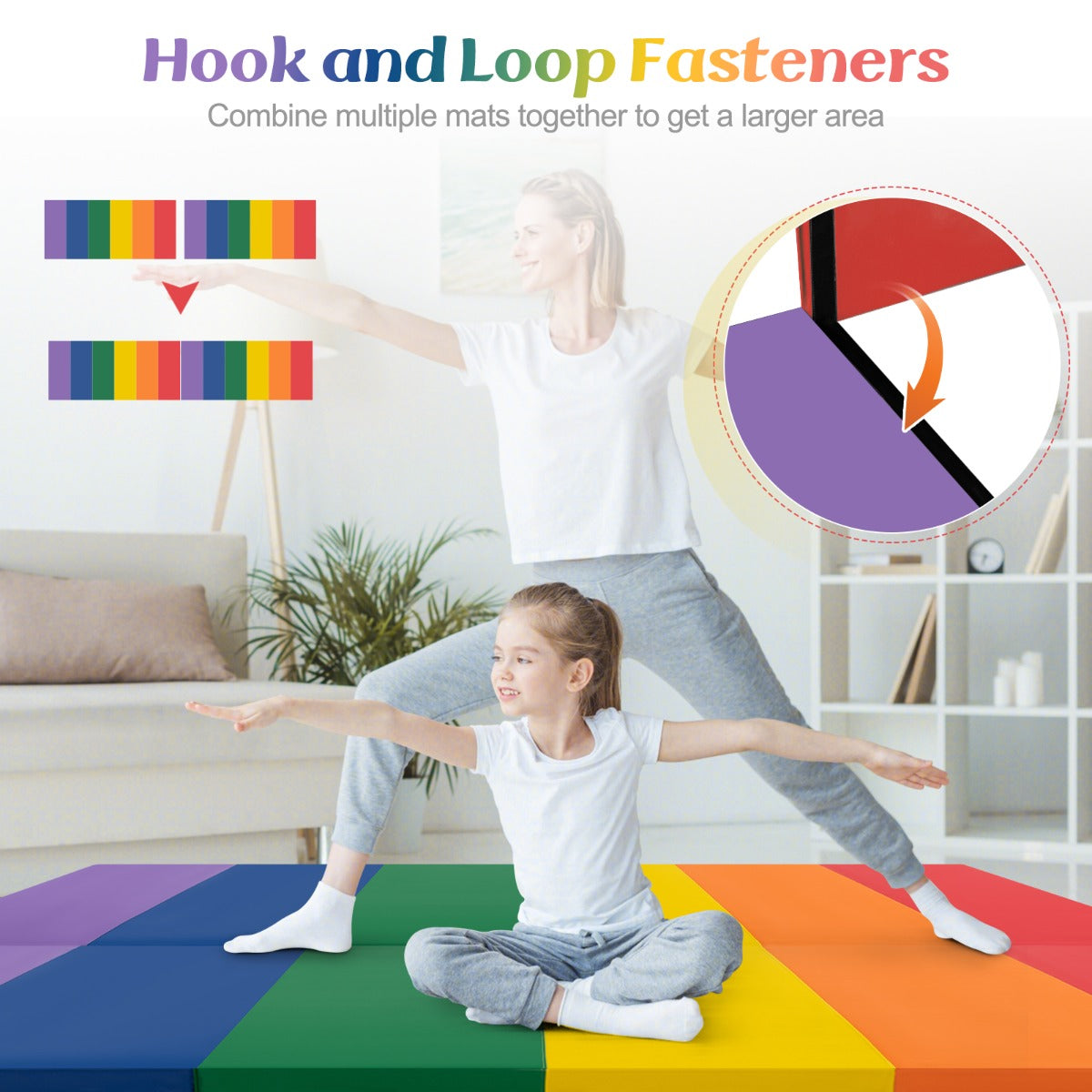 LIVSK Opvouwbare Gymmat - Lichtgewicht en Draagbaar - PU en EPE-schuim - Afneembare Hoes - Voor Yoga en Fitness - Veelkleurig