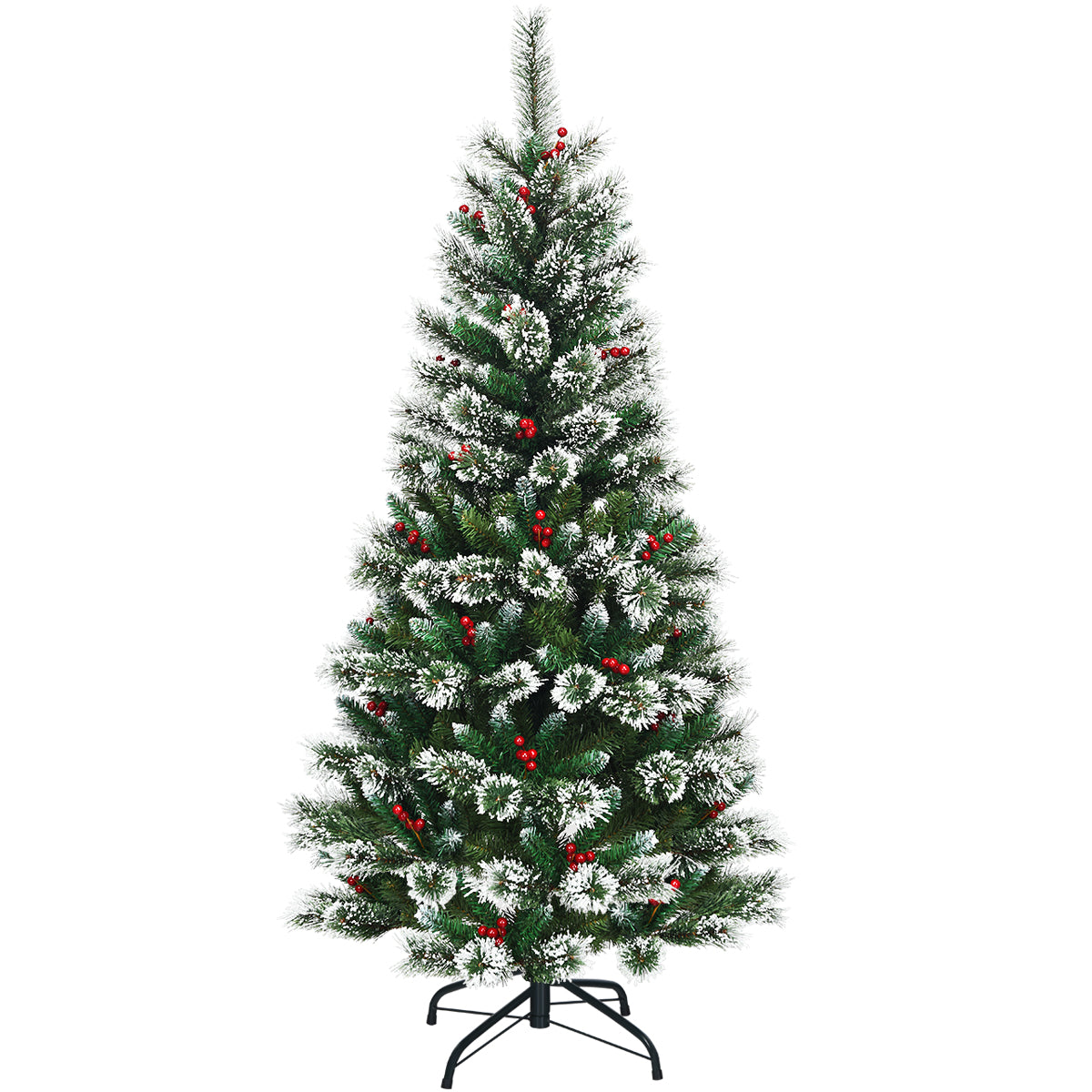 LIVSK Kunstkerstboom - Scharnierende Secties - 180 cm Hoog - Levensechte Sneeuwvlok Naalden - Stevige Standaard - Groen