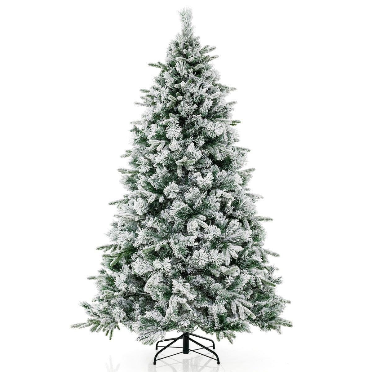 LIVSK Kunstkerstboom - 186 cm - 752 Takpunten - 250 Warmwitte LED-Lampjes - Brandveilig - Wit en Groen