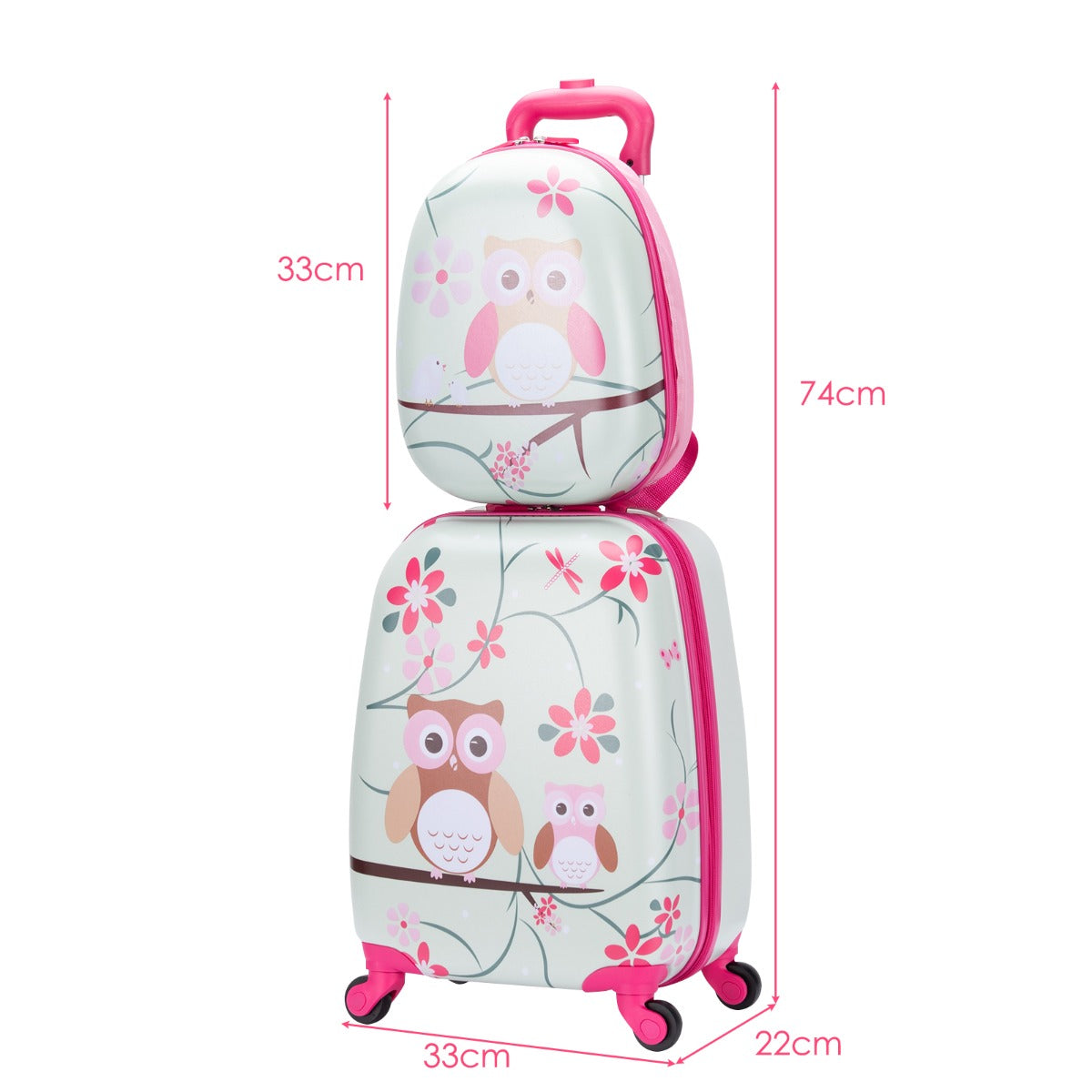 LIVSK 2-Delige Kinderbagageset - Duurzaam ABS/PC - Verstelbare Handgrepen - Ruime Compartimenten - Ergonomisch Ontwerp - Zoals