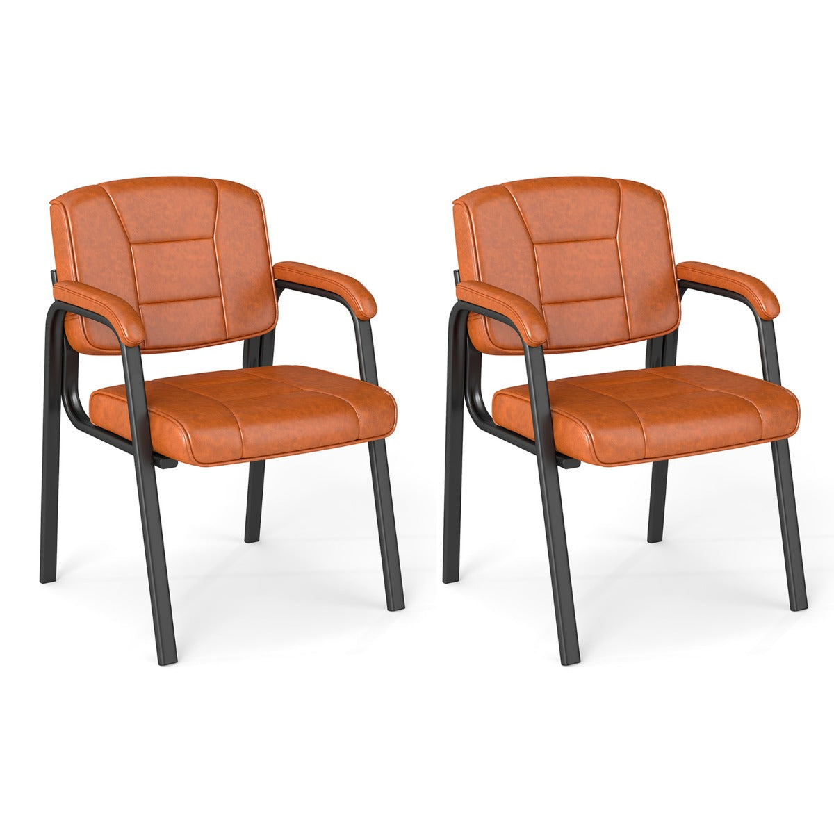 LIVSK Groot en Hoog Gastenstoelset - Ergonomisch Ontwerp - Kunstleren Bekleding - Tot 180 kg - Inclusief Beschermende Voetkussens