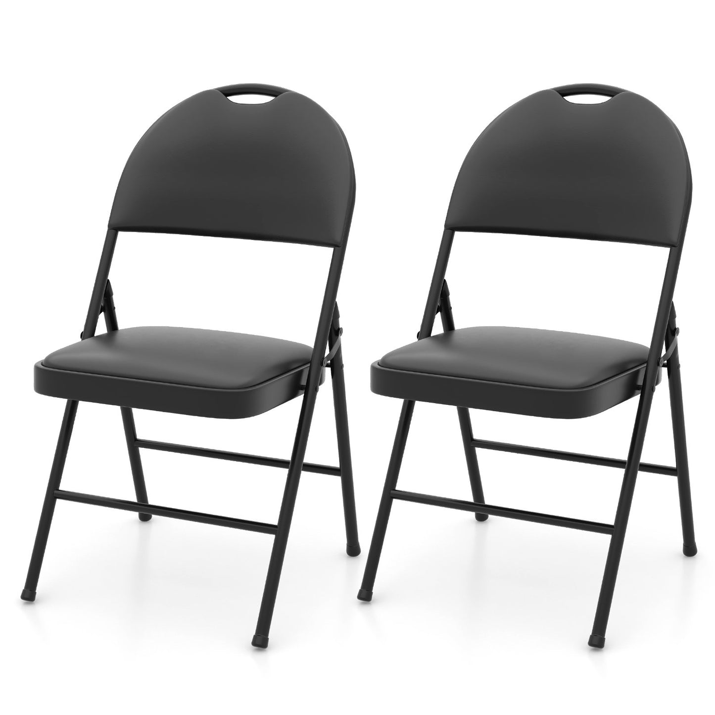 LIVSK Gestoffeerde Klapstoelen Set - Ergonomische Rugleuning - Vouwbaar - Draagvermogen tot 150 kg - Modern Design - Zwart