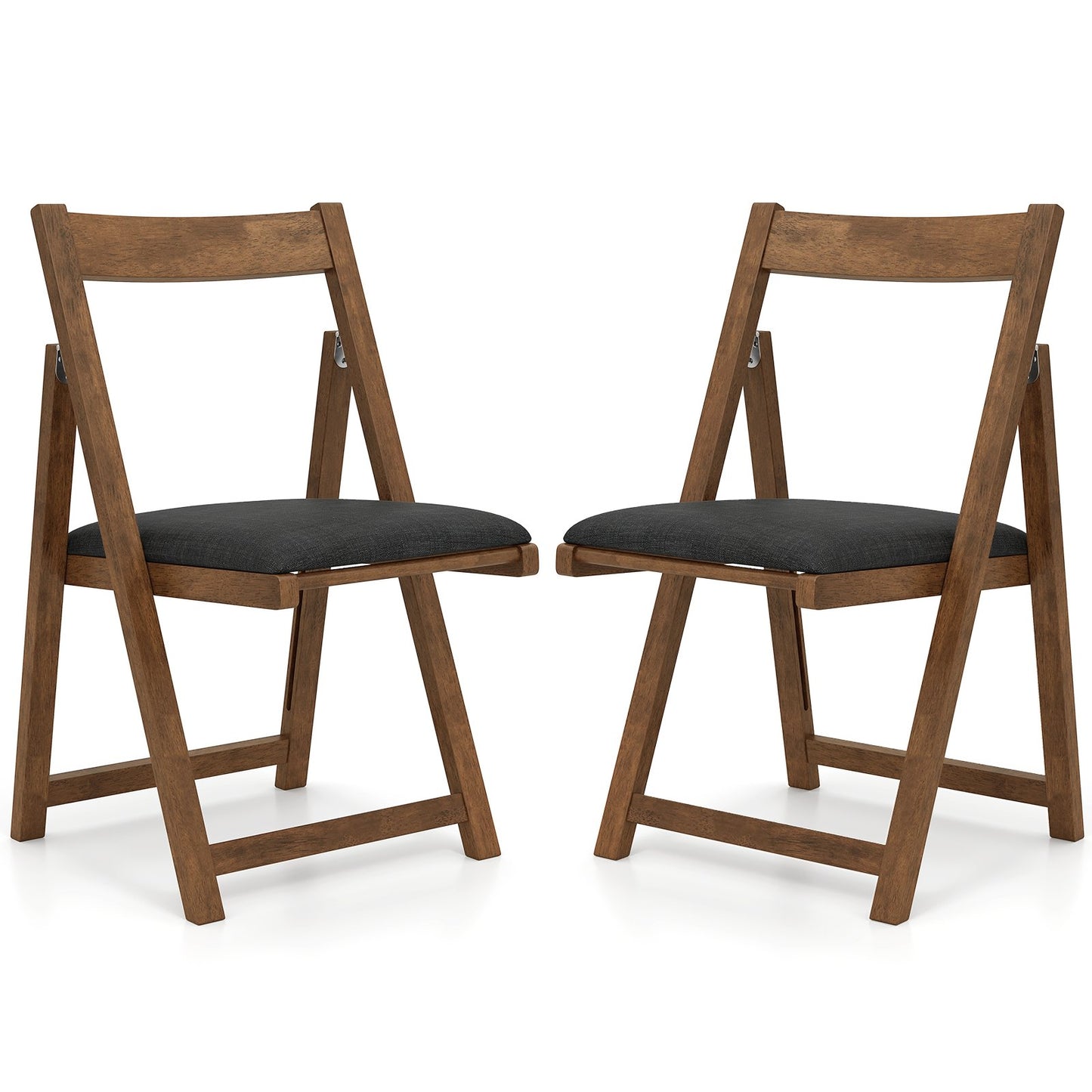 LIVSK 2-delige set Opvouwbare Eetkamerstoelen - Ergonomische Rugleuning - Robuust Rubberhout - Tot 150 kg - Beige