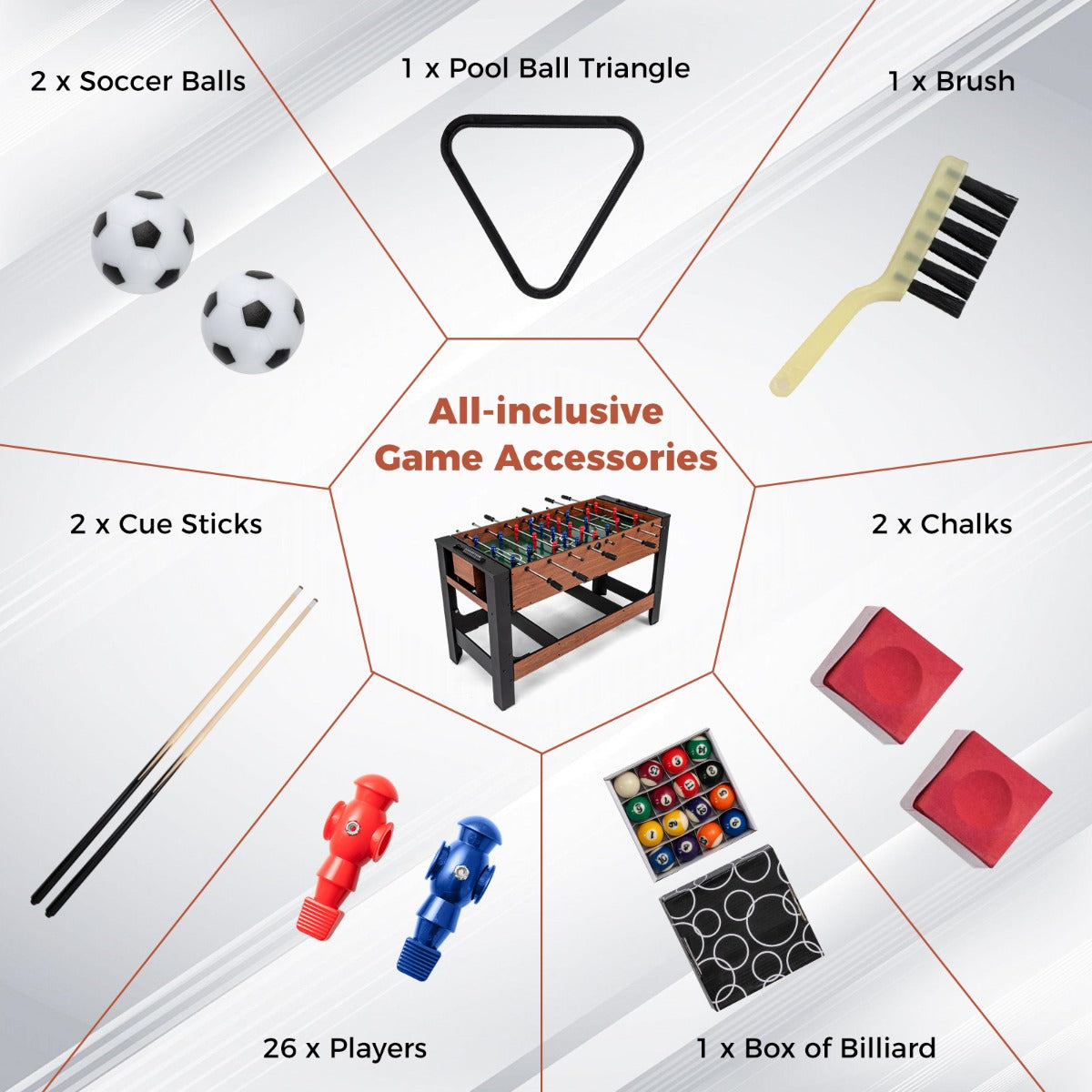 Livsk costway 2 in 1 draaibare speeltafel tafelvoetbal biljart combinatietafel indoor arcade tafel 2