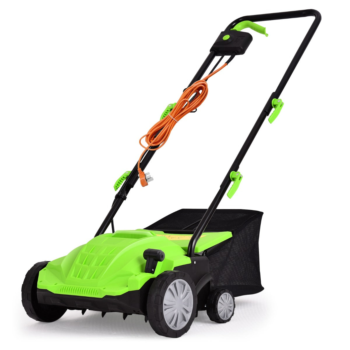 LIVSK Elektrische Verticuteermachine - 32 cm Werkbreedte - 3 Dieptestanden - 30 l Opvangzak - Ergonomisch en Veilig - Groen