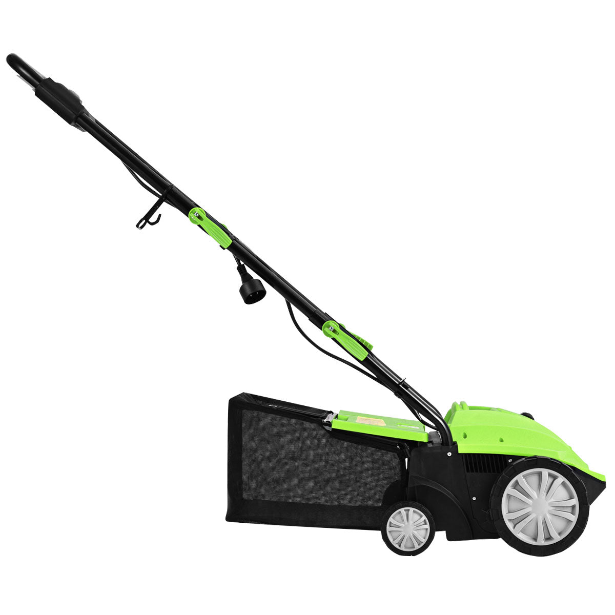 LIVSK Elektrische Verticuteermachine - 32 cm Werkbreedte - 3 Dieptestanden - 30 l Opvangzak - Ergonomisch en Veilig - Groen