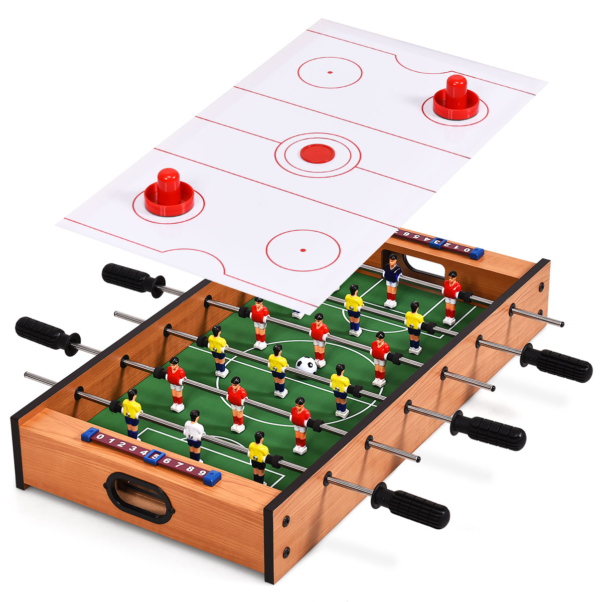 LIVSK 2-in-1 Speltafel - Voetbal en Lucht Hockey - Duurzaam en Lichtgewicht - Ideaal voor Thuis en Feestjes - 69 x 36 x 10 cm -