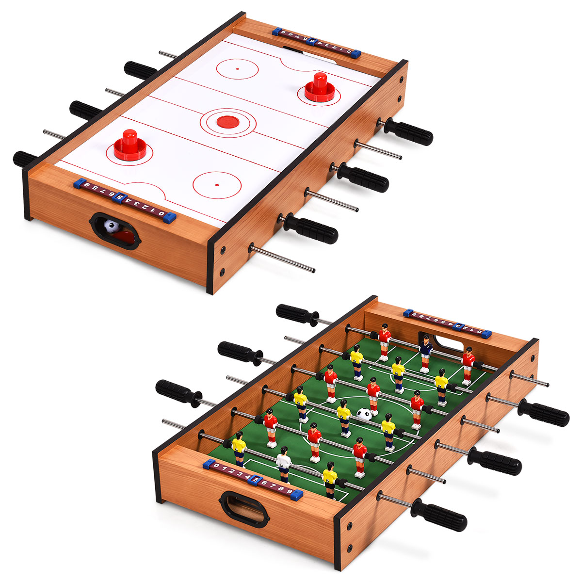 LIVSK 2-in-1 Speltafel - Voetbal en Lucht Hockey - Duurzaam en Lichtgewicht - Ideaal voor Thuis en Feestjes - 69 x 36 x 10 cm -
