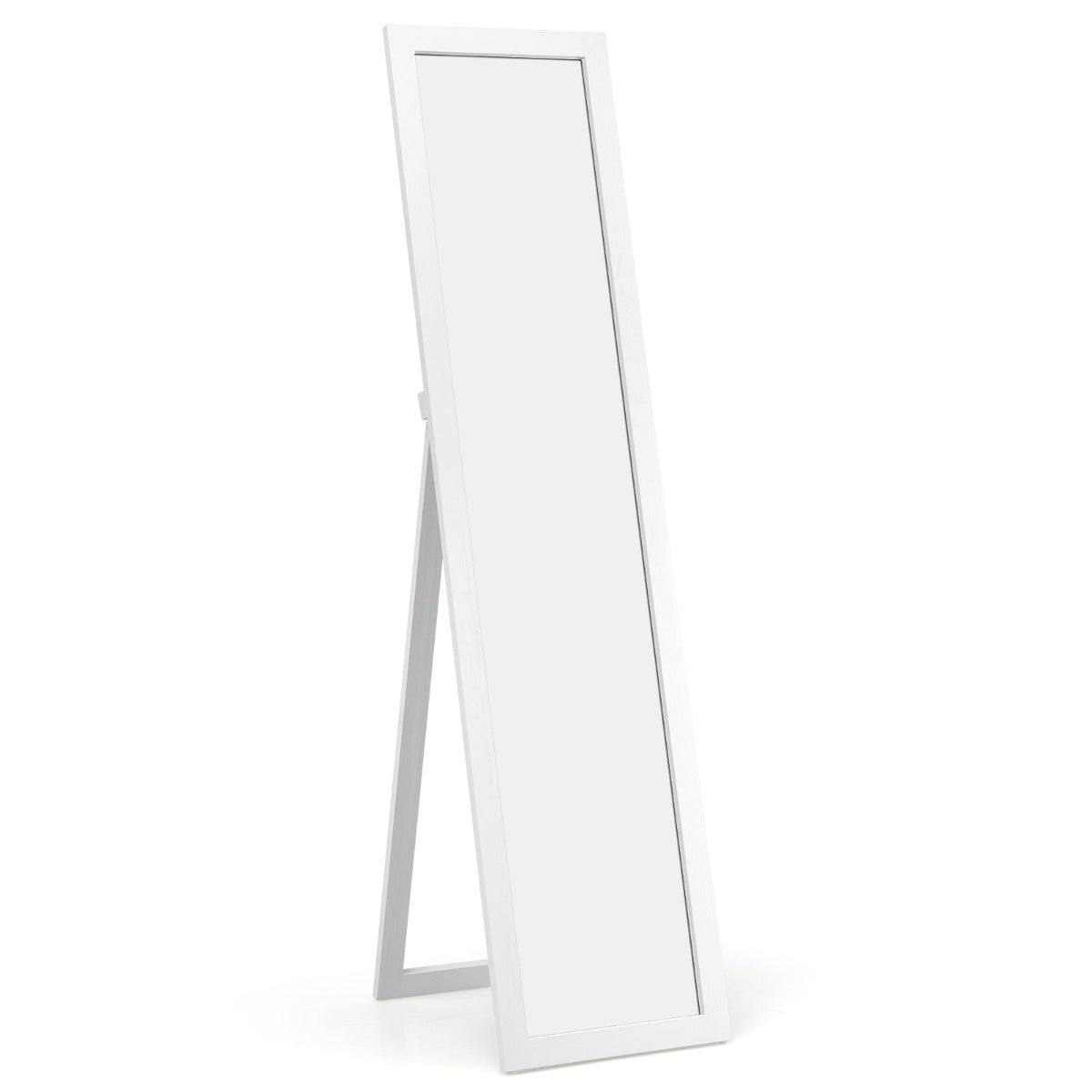 LIVSK Wandspiegel - Volledig Aankleden - MDF Frame - Explosieveilig - Vrijstaand, Hangend of Leunend - 37 x 50 x 148 cm - Wit