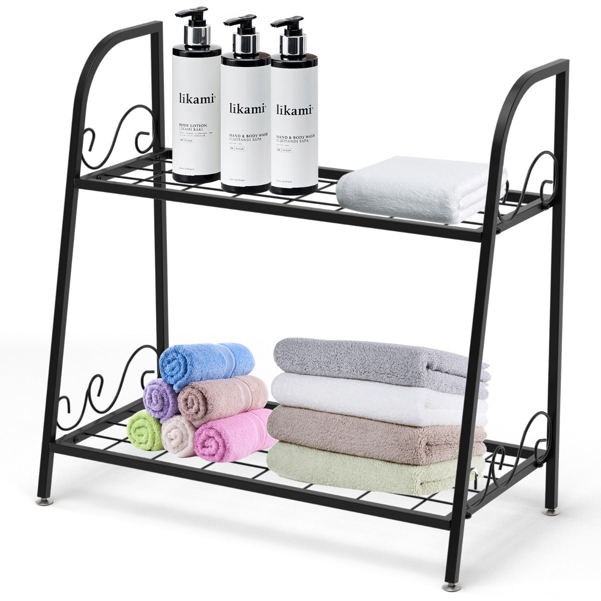 LIVSK Metalen Plantentribune - Stevig Stalen Frame - 2 Niveaus voor Planten en Decoratie - Binnen/Buiten Gebruik - 63 x 30,5 x
