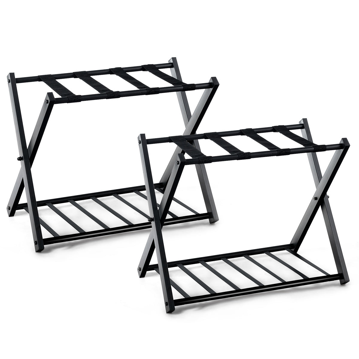 LIVSK Opvouwbaar Bagagerek - Stevige Metalen Structuur - 60 kg Draagvermogen - Ruimtebesparend - Zwart