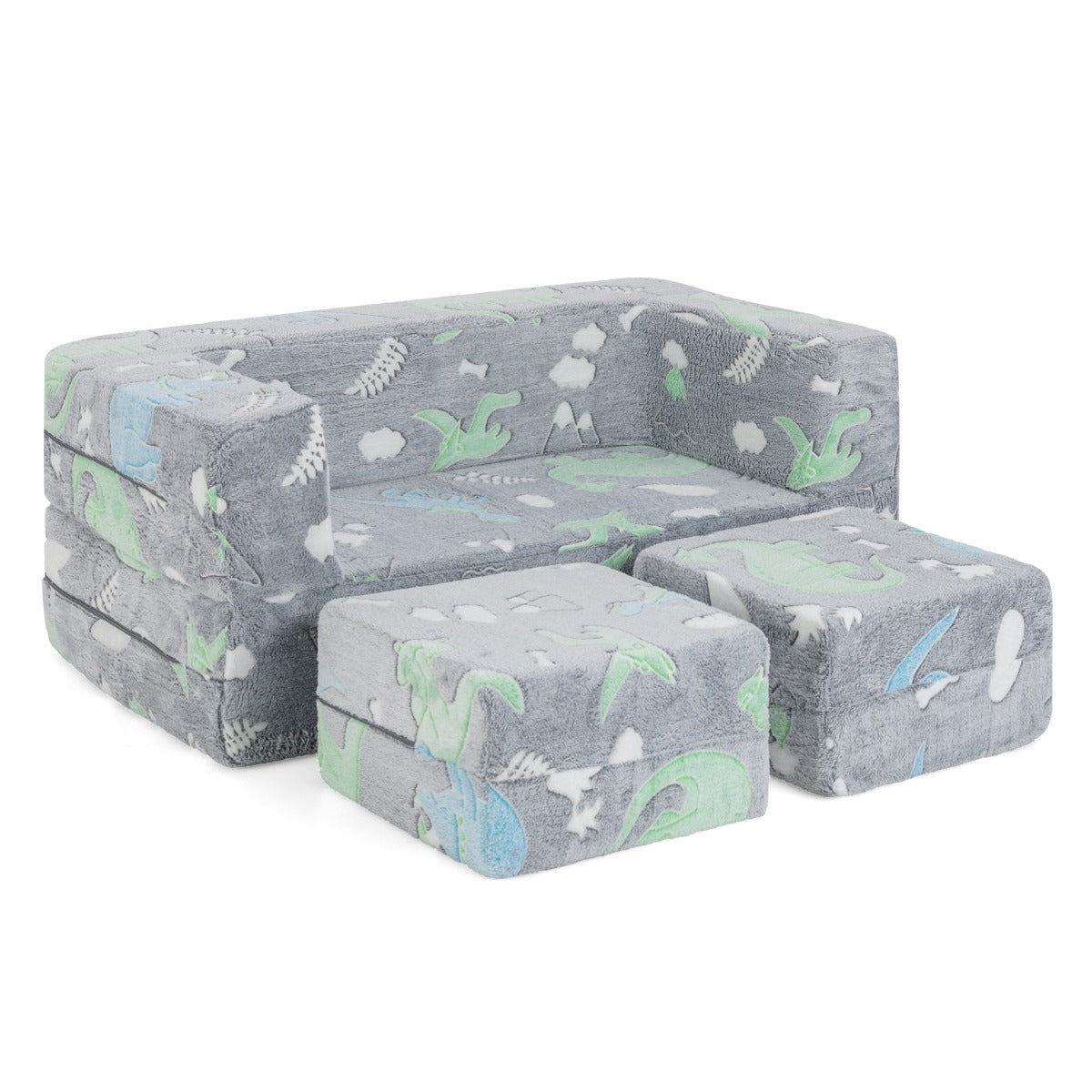 LIVSK Modulaire Speelbank voor Kinderen - Machinewasbaar - Lichtgevende Patronen - Comfortabel Schuim - 100 x 50,5 x 40 cm -