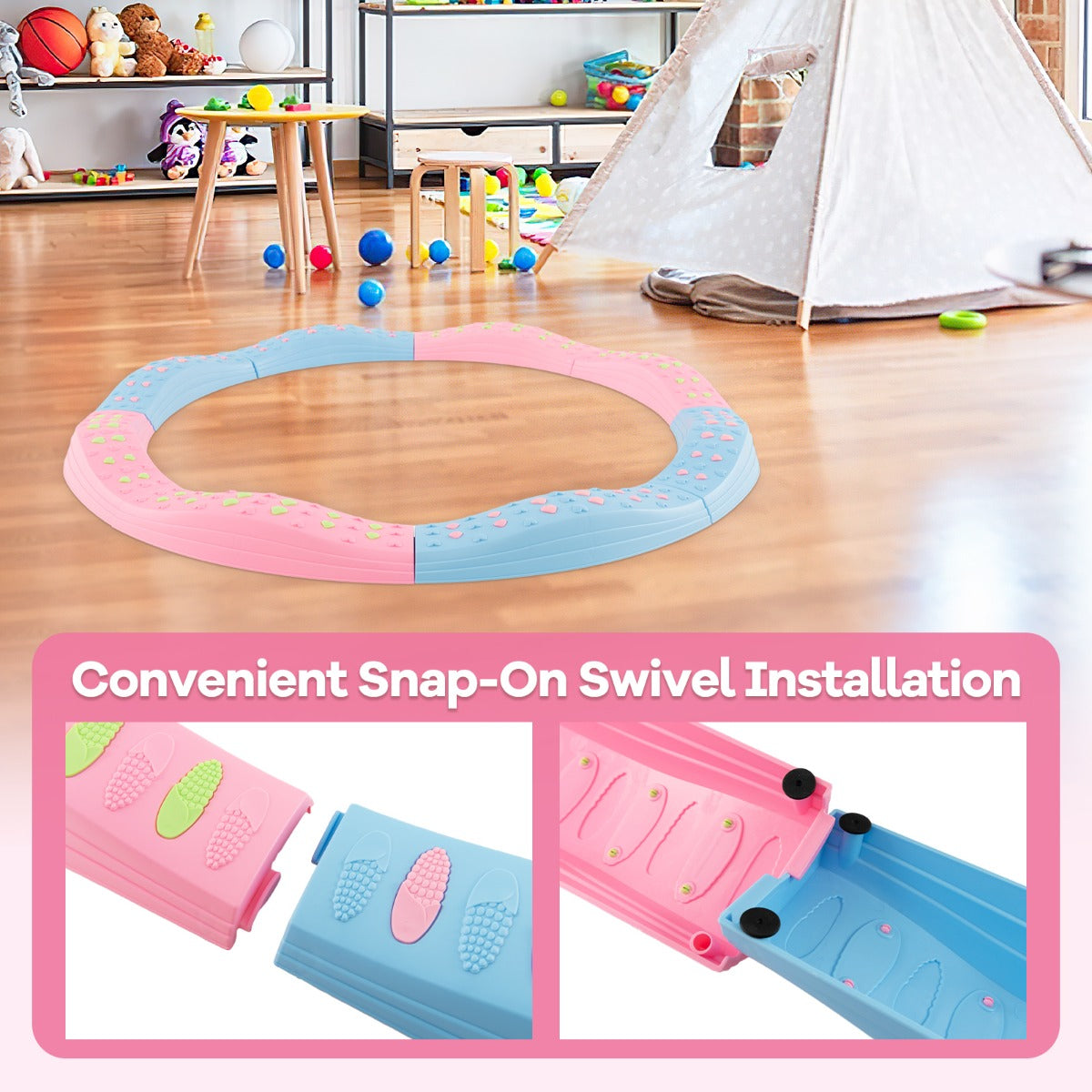 LIVSK Kinderbalanceerbalken Set van 20 - Unieke Massagepatronen - Antislip - Robuust PP-frame - Draagvermogen 80 kg -