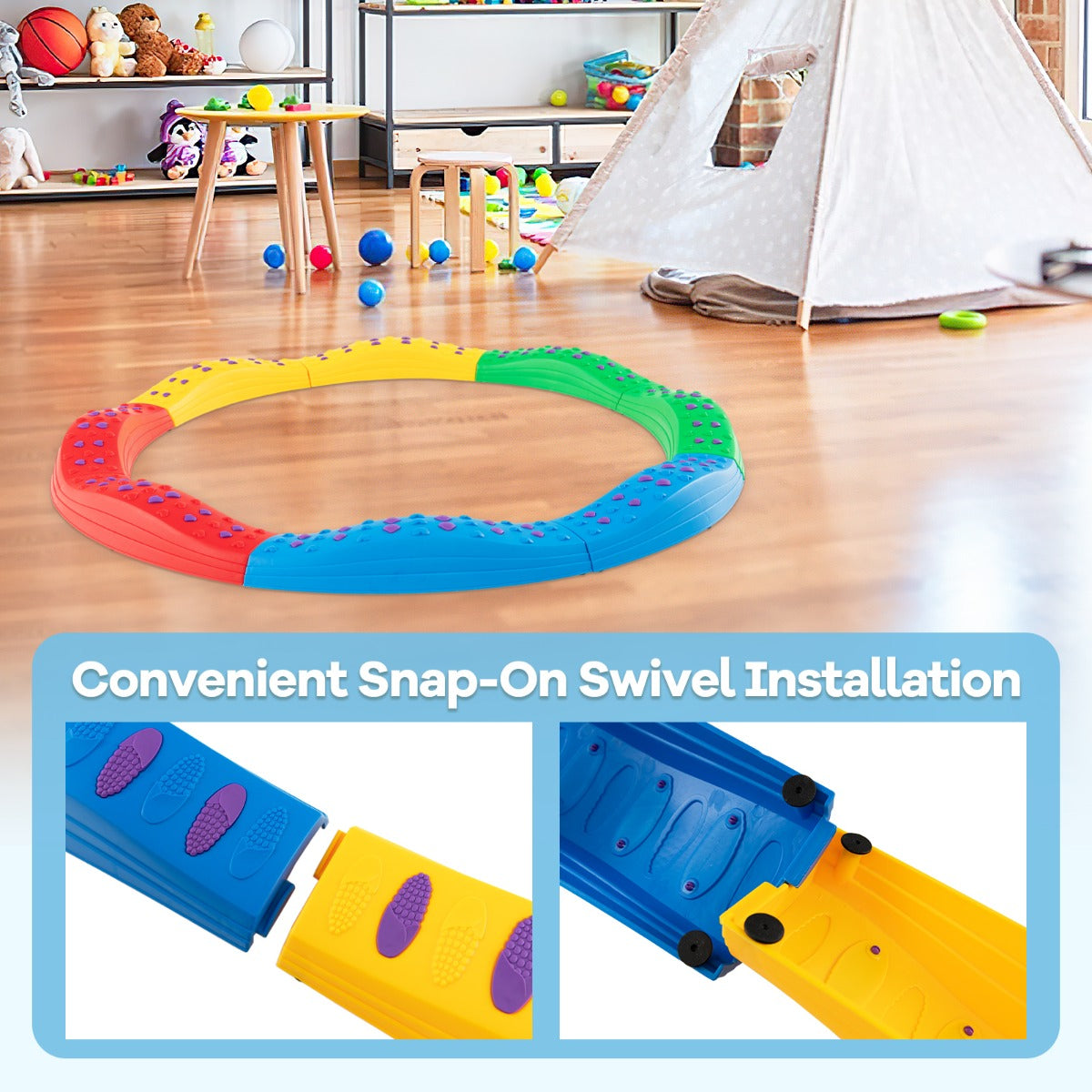 LIVSK 20 Stuks Kinderbalanceerbalken - Stimuleert Balans en Coördinatie - Antislip Pads - Draagvermogen 80 kg - Macaron-groen