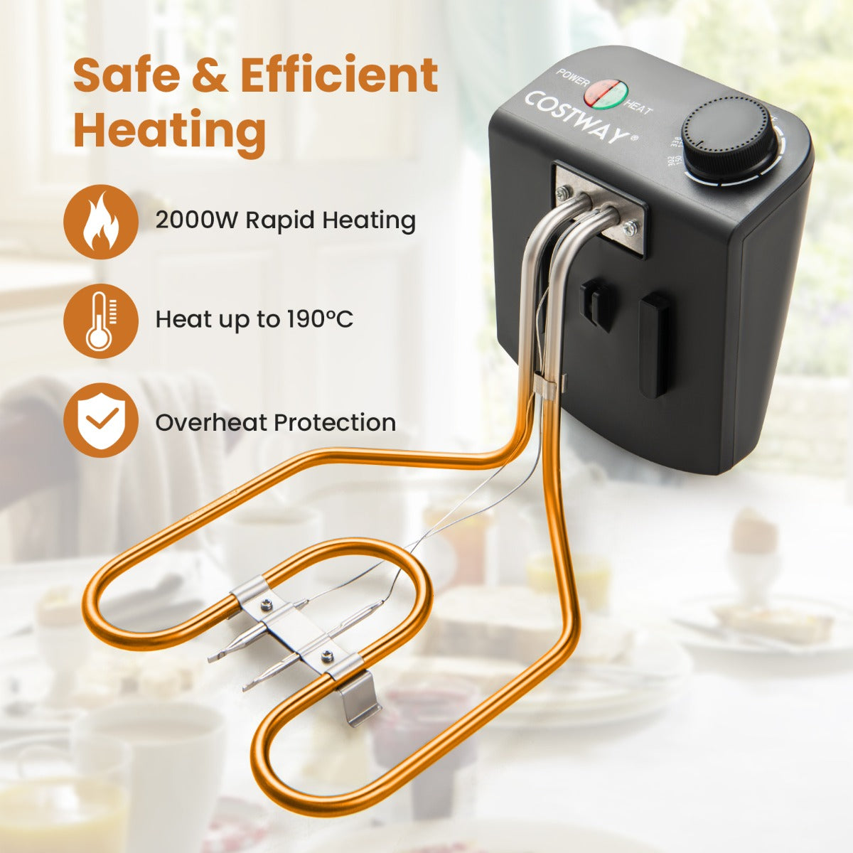 LIVSK Elektrische Frituurpan - 2000W Snelverwarming - 5 Liter Capaciteit - Inclusief 3 Manden - Vaatwasmachinebestendig - Zilver