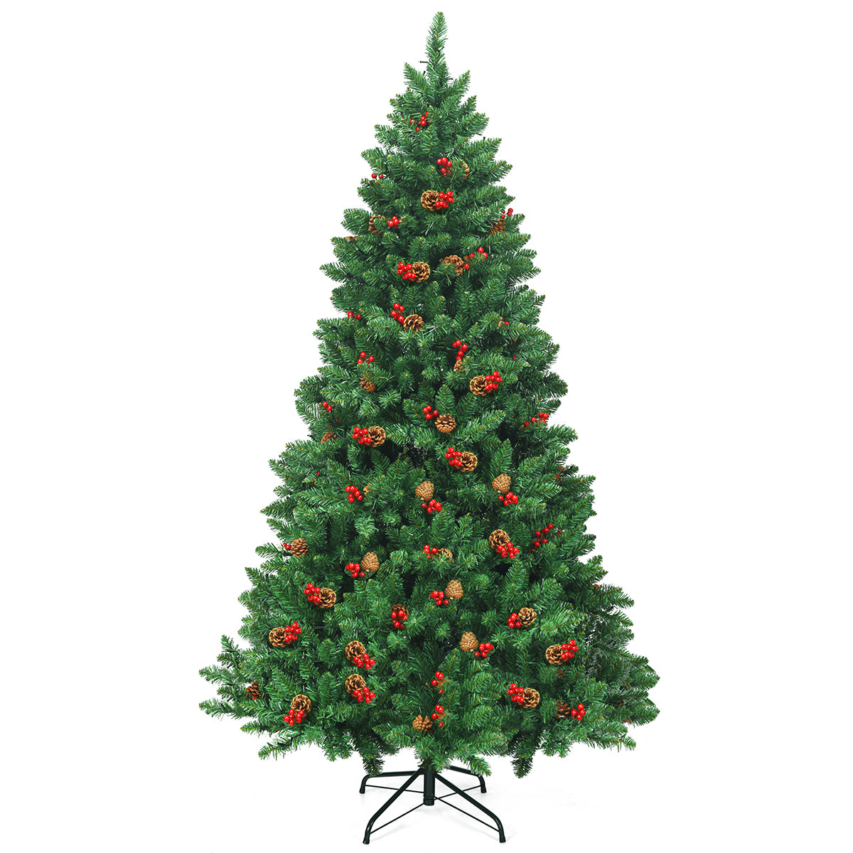 LIVSK Kunstkerstboom - 1100 Takken - 450 LED-lampjes - Opvouwbaar met Stabiele Standaard - 115 x 200 cm - Groen