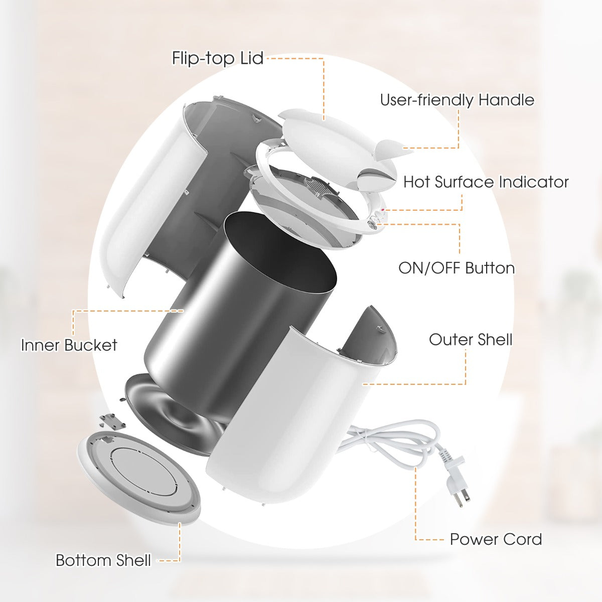 Livsk costway 21 liter handdoekverwarmer in emmerstijl elektrische badhanddoekverwarmer met led verlichting 3