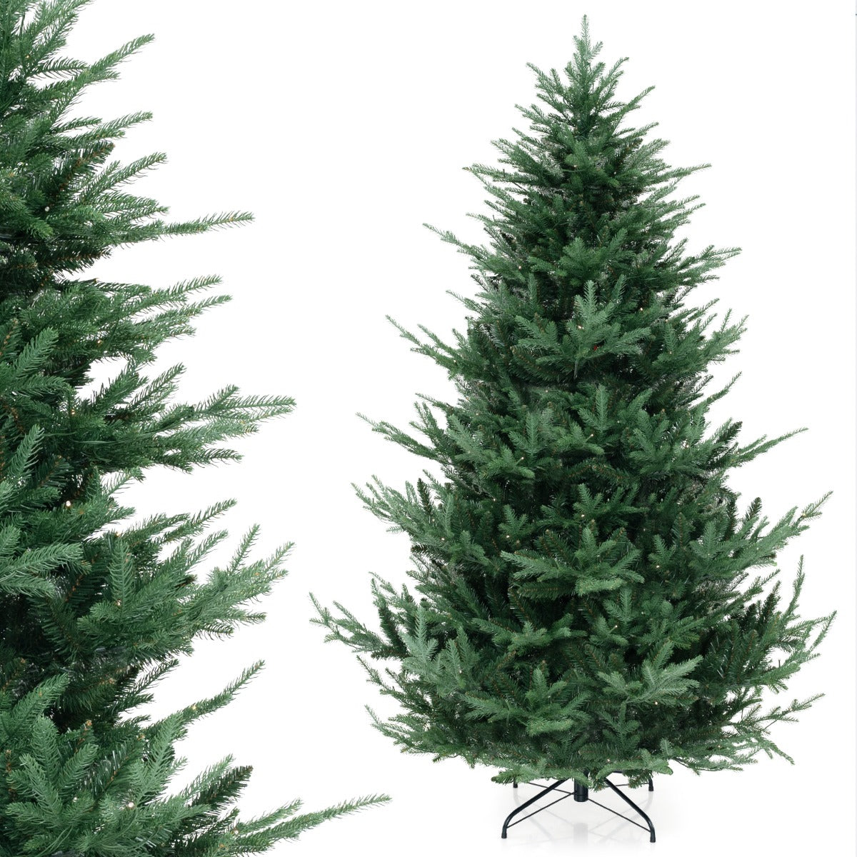 Livsk costway 210 cm kerstboom kunstmatige kerstboom met 830 pvc takken opvouwbare decoratieboom 1 1