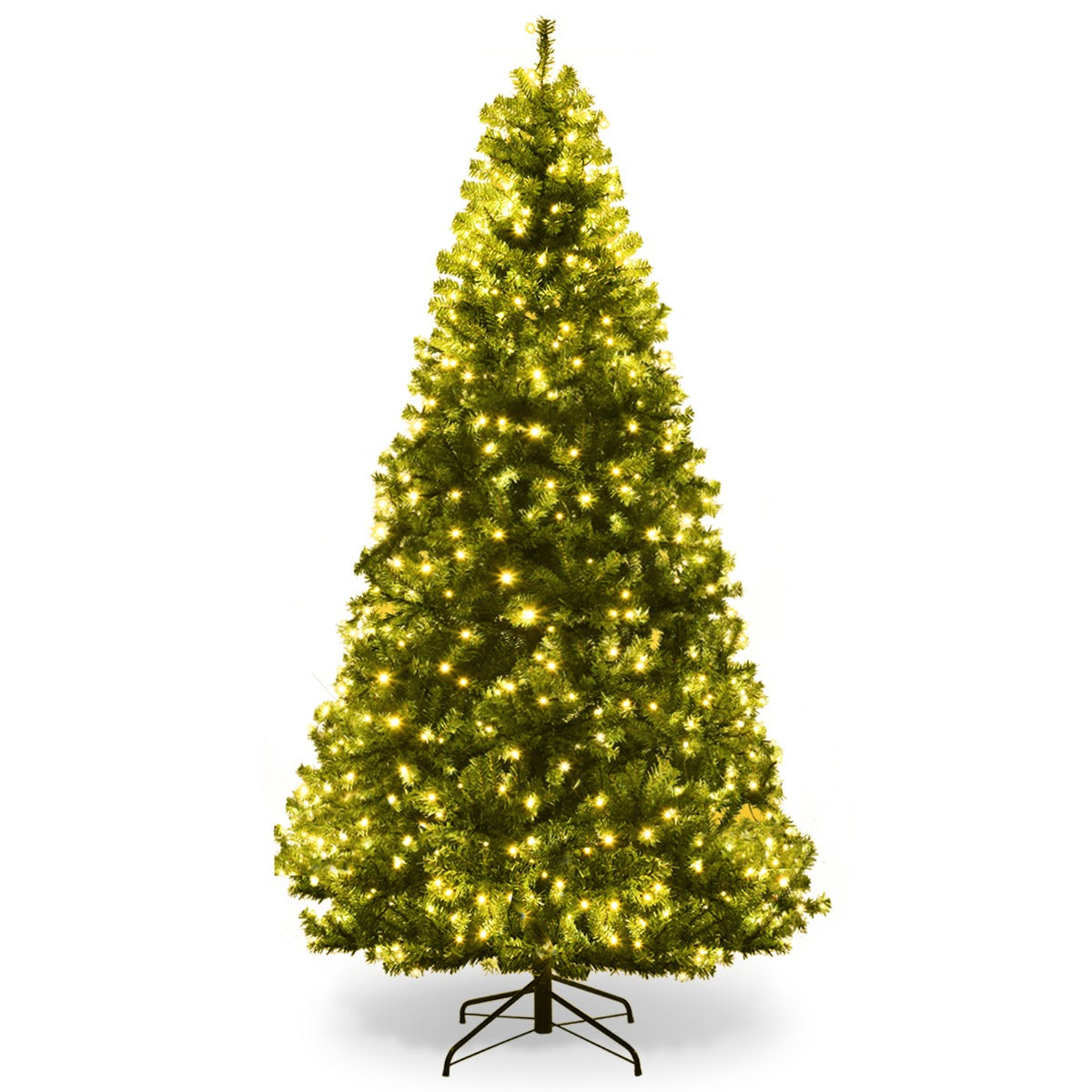 LIVSK Verlichte Kunstkerstboom 210 cm - 150 Meerkleurige LED-lichten - 11 Verlichtingsmodi - Metalen Standaard - Groen