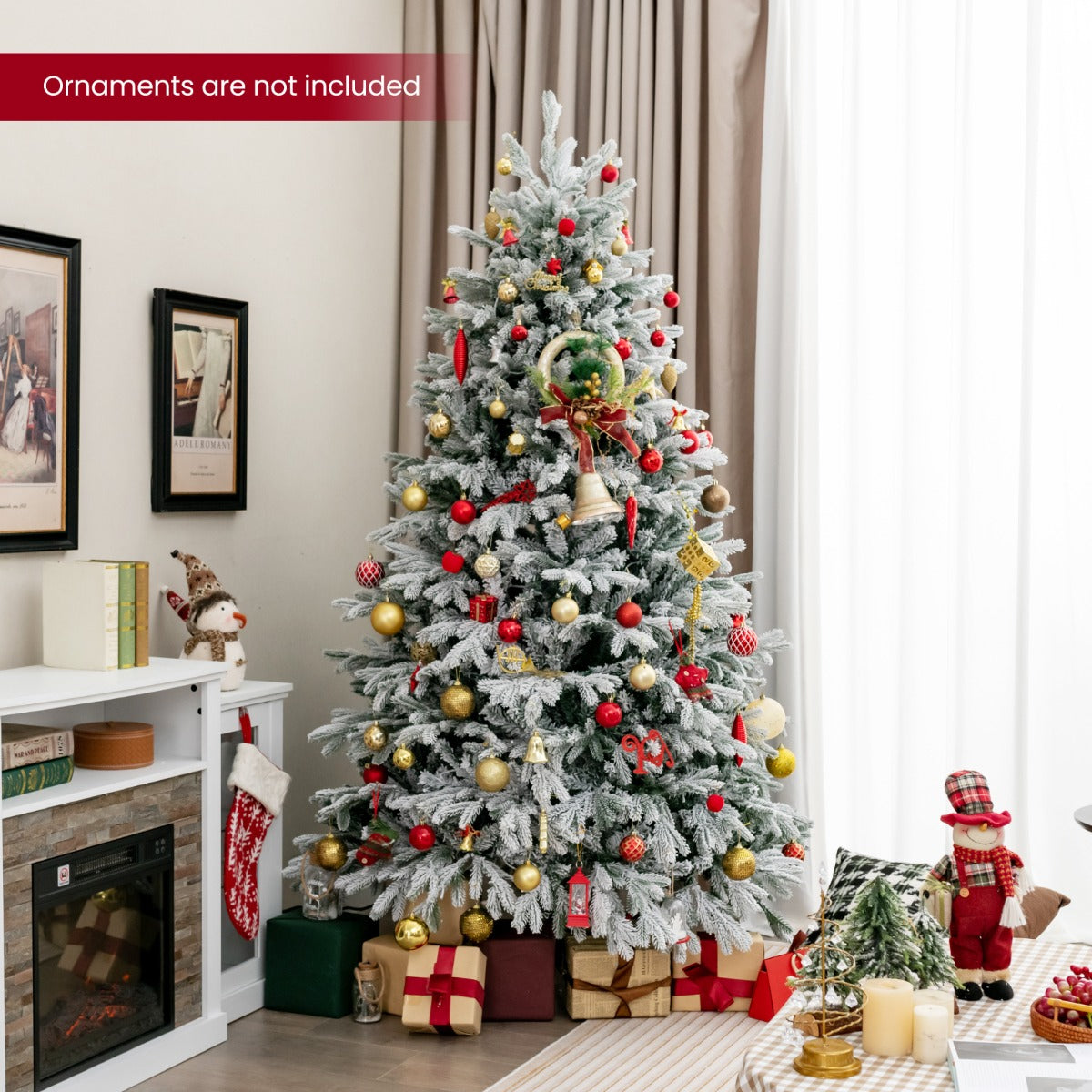 LIVSK Kunstkerstboom 180 cm - 1022 Takken - 350 Warmwitte LED-lampen - Duurzaam en Veilig - Eenvoudige Installatie - Groen & Wit