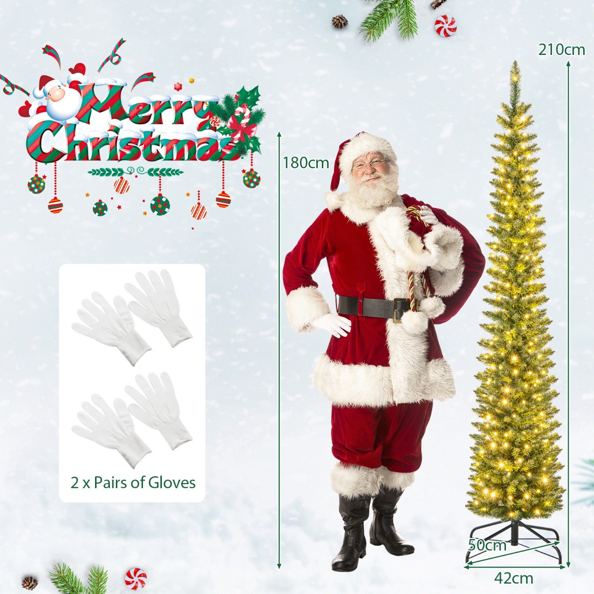 LIVSK Kunstkerstboom - Weelderige Takken - Warmwitte LED-Lampjes - Eenvoudige Installatie - 180 cm - Groen