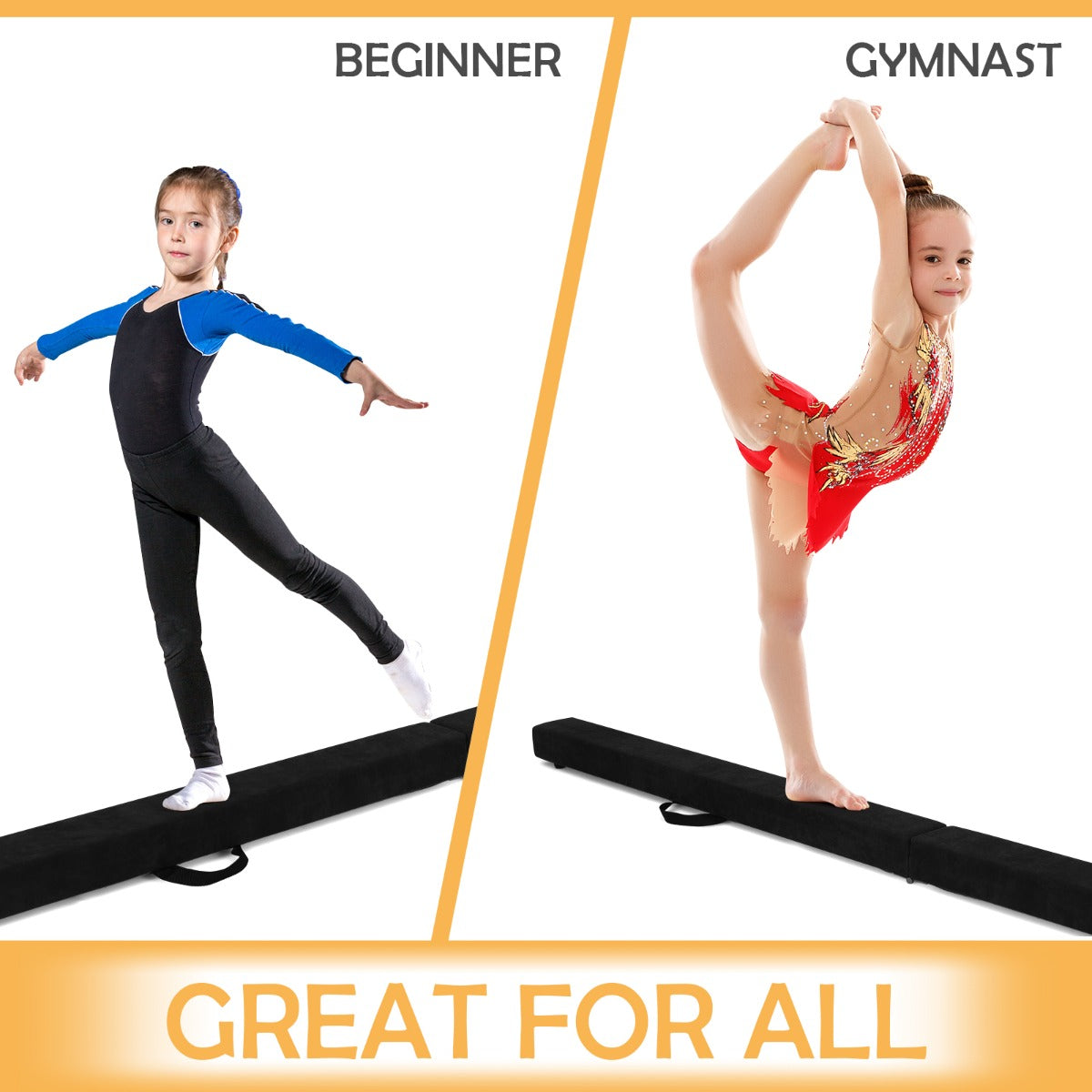 LIVSK Opvouwbare Gymnastische Evenwichtsbalk - Antislip en Duurzaam - Geschikt voor Beginners en Professionals - 210 x 10 x 8 cm