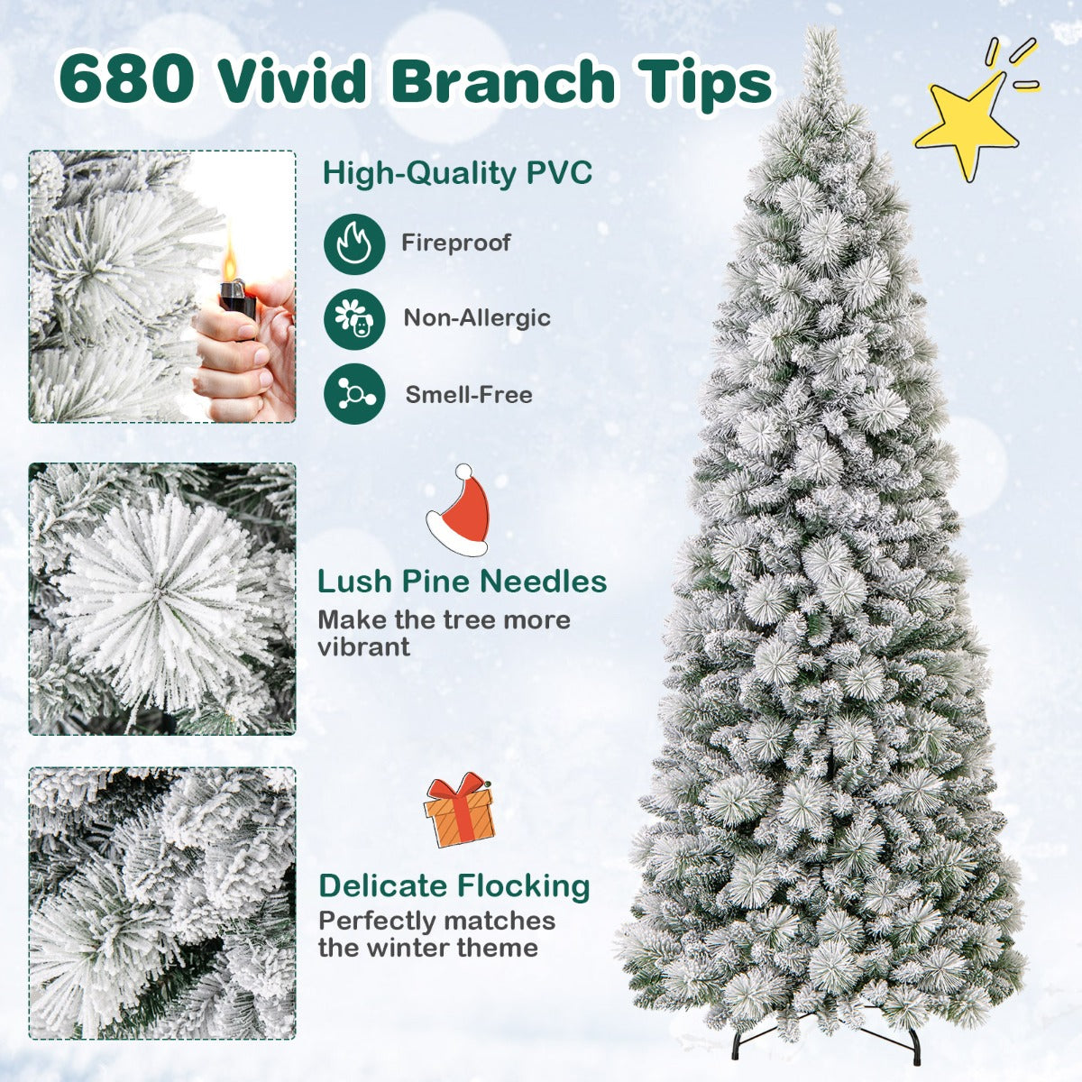 Livsk costway 210 cm pop up kerstboom en set van 3 verlichte geschenkdozen kunstmatige decoratieve boom en voorverlichte kerstversiering 5