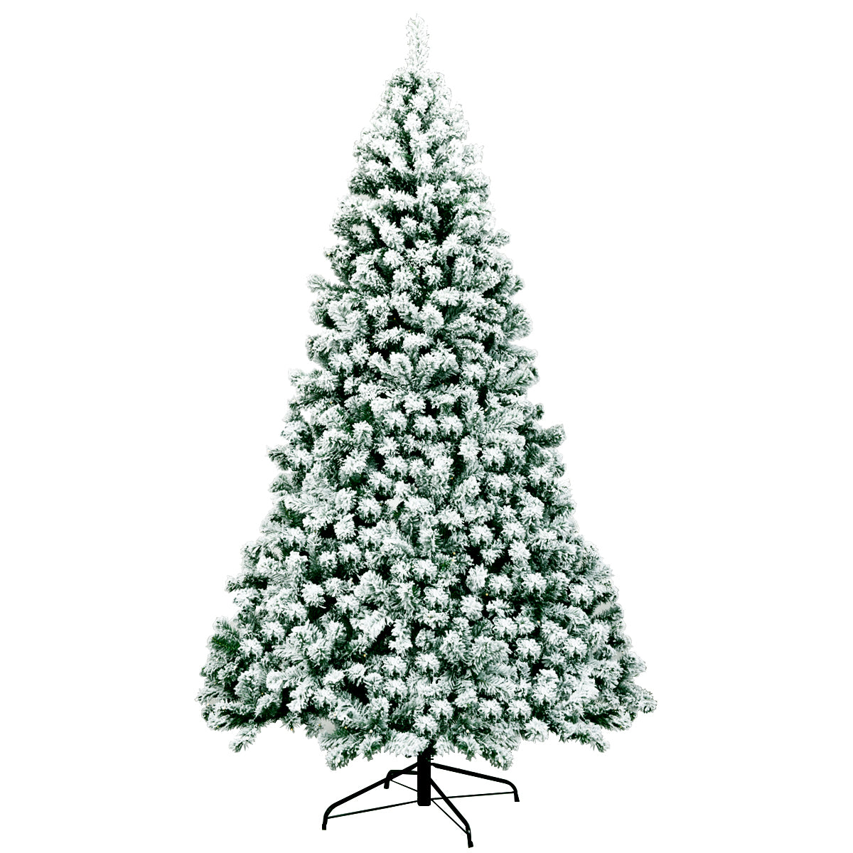 LIVSK Voorverlichte Sneeuw Bedekte Kerstboom - 1364 Takken - 550 LED-lampjes - Stevige Metalen Standaard - 225 cm - Groen